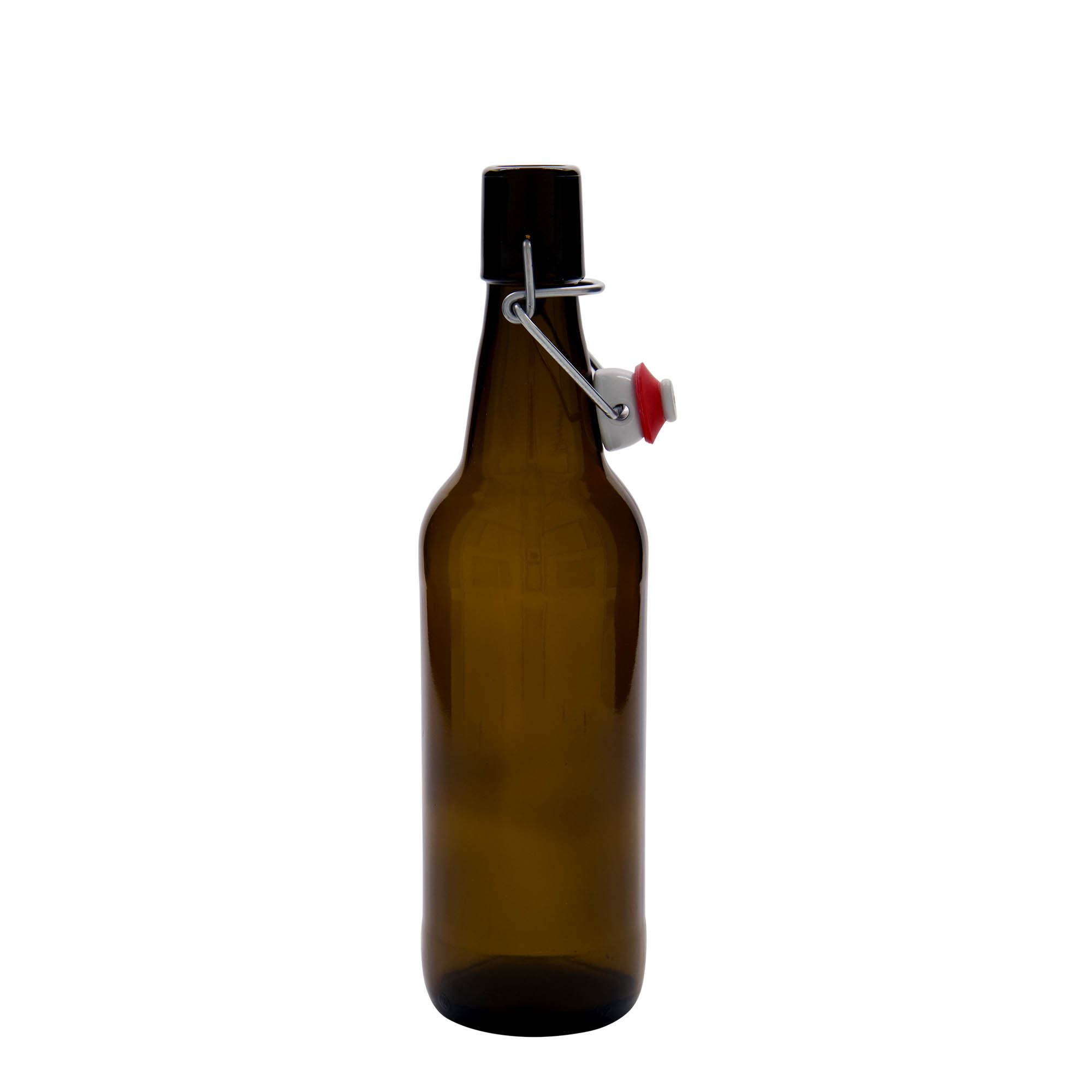 Bouteille de bière 500 ml, verre, brun, ouverture : fermeture à bascule