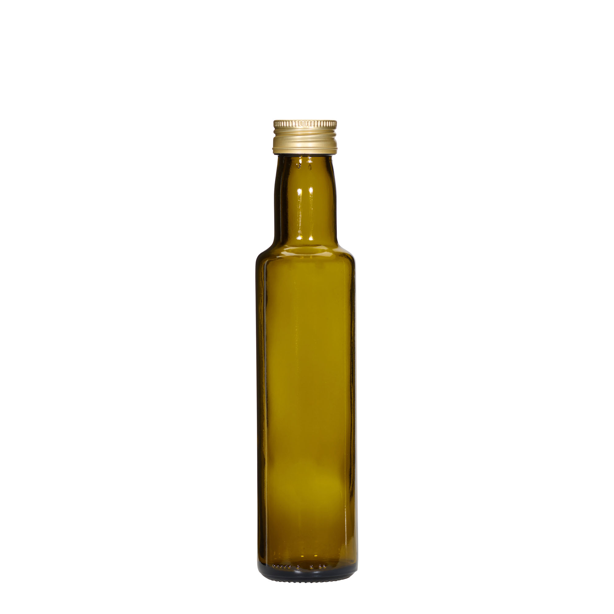 Bouteille en verre 250 ml 'Dorica', vert antique, ouverture : PP 31,5 Bouteille en verre 250 ml 'Dorica', vert antique, ouverture : PP 31,5