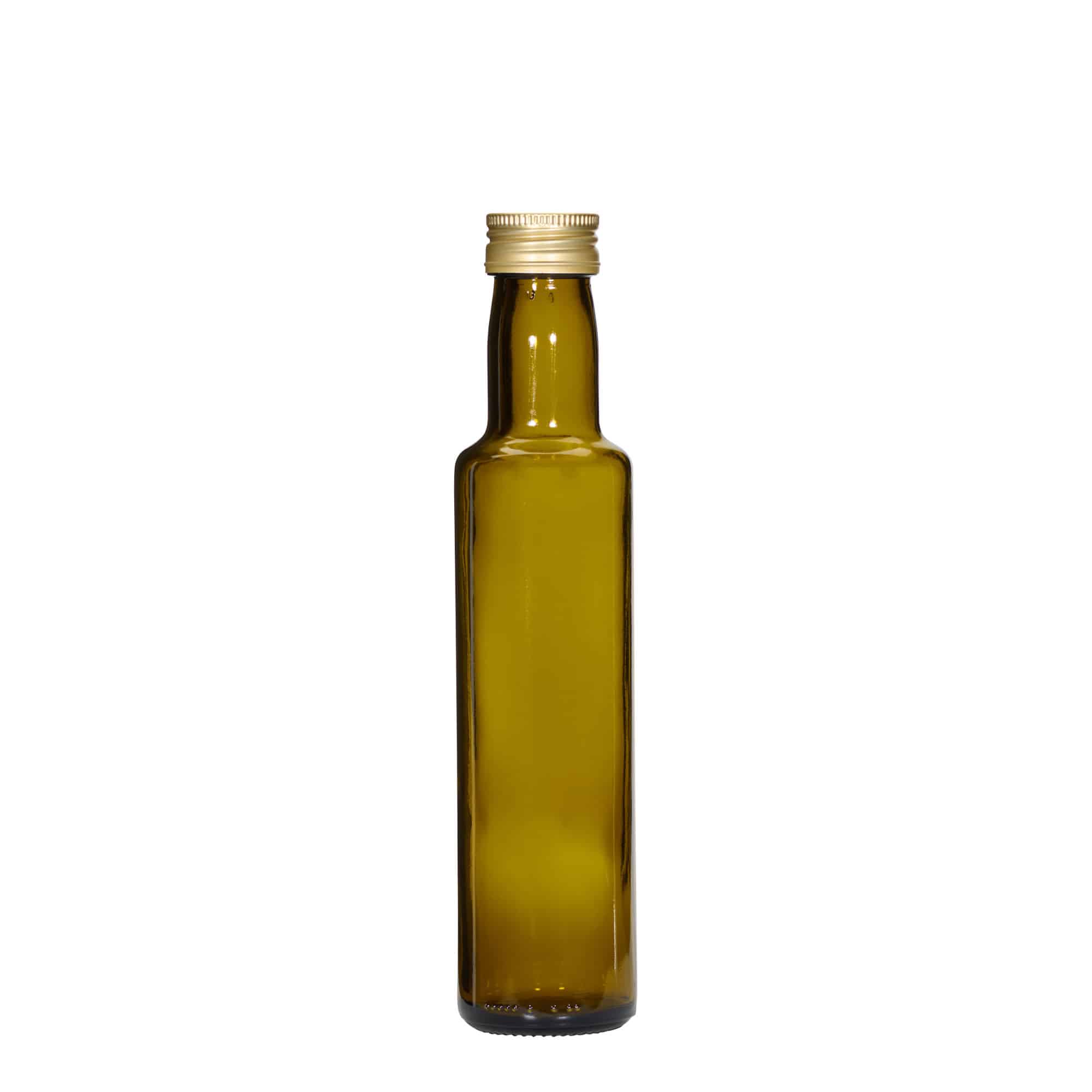 Bouteille en verre 250 ml 'Dorica', vert antique, ouverture : PP 31,5