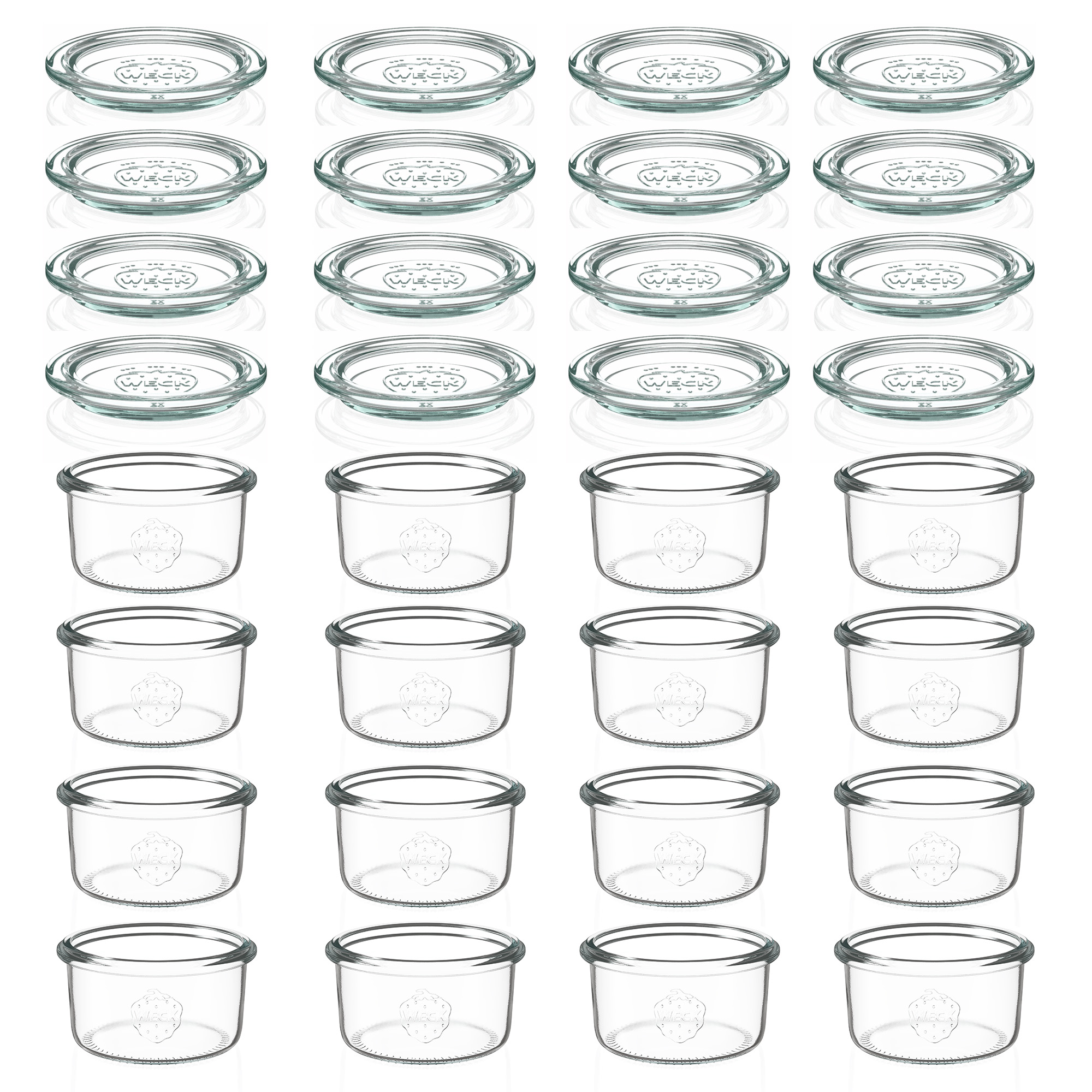 12x 165 ml bocal WECK à renversement avec couvercle en verre RR 80