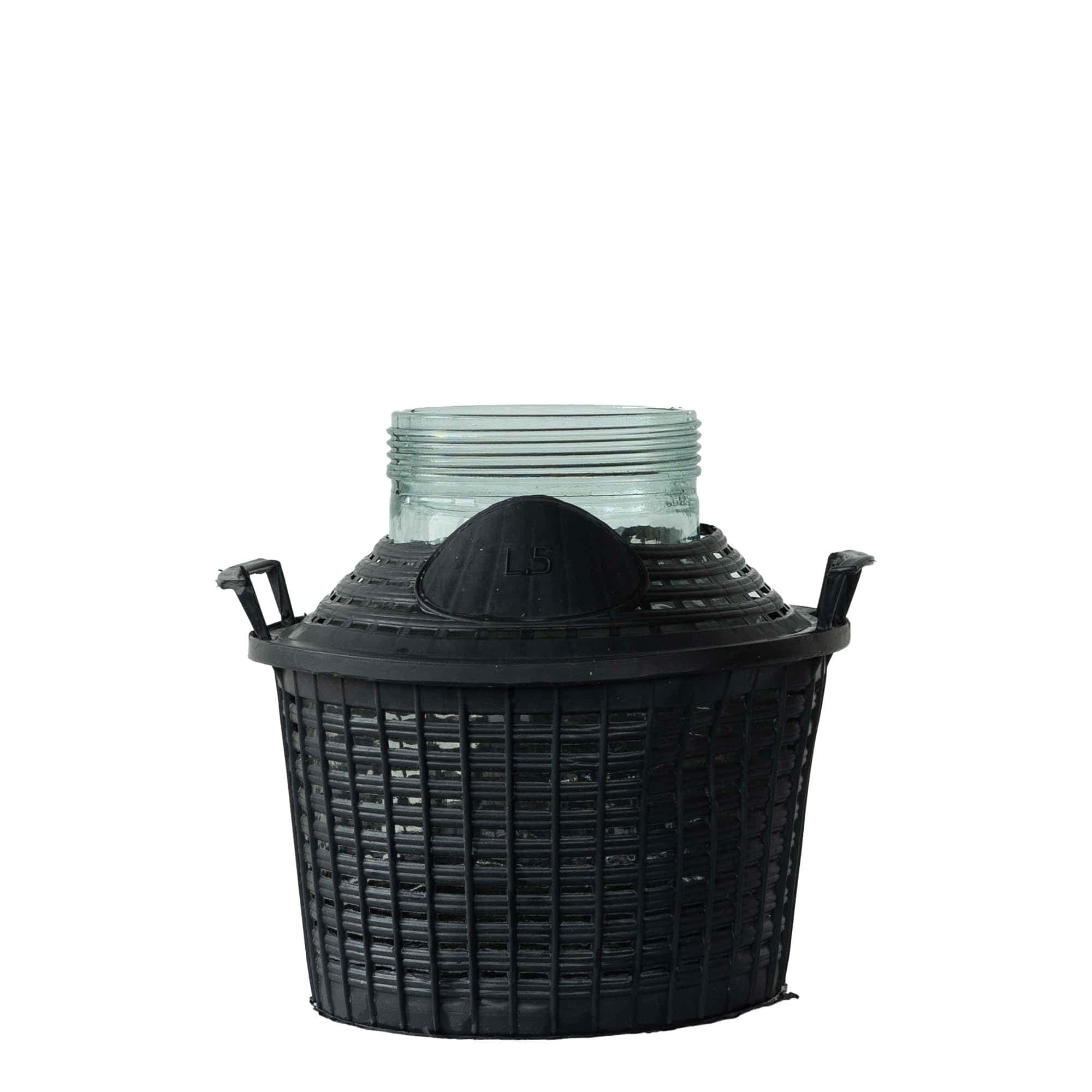 Bouteille ballon 5 l col large, verre, ouverture : bouchon à vis