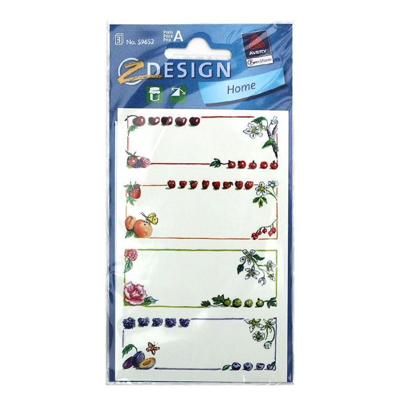 Étiquettes Zweckform « Fruits colorés », rectangulaires, papier, multicolores Étiquettes Zweckform « Fruits colorés », rectangulaires, papier, multicolores