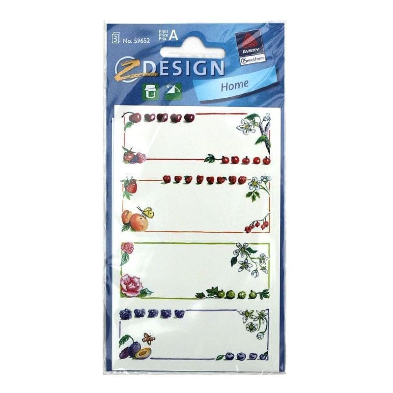 Étiquettes Zweckform « Fruits colorés », rectangulaires, papier, multicolores