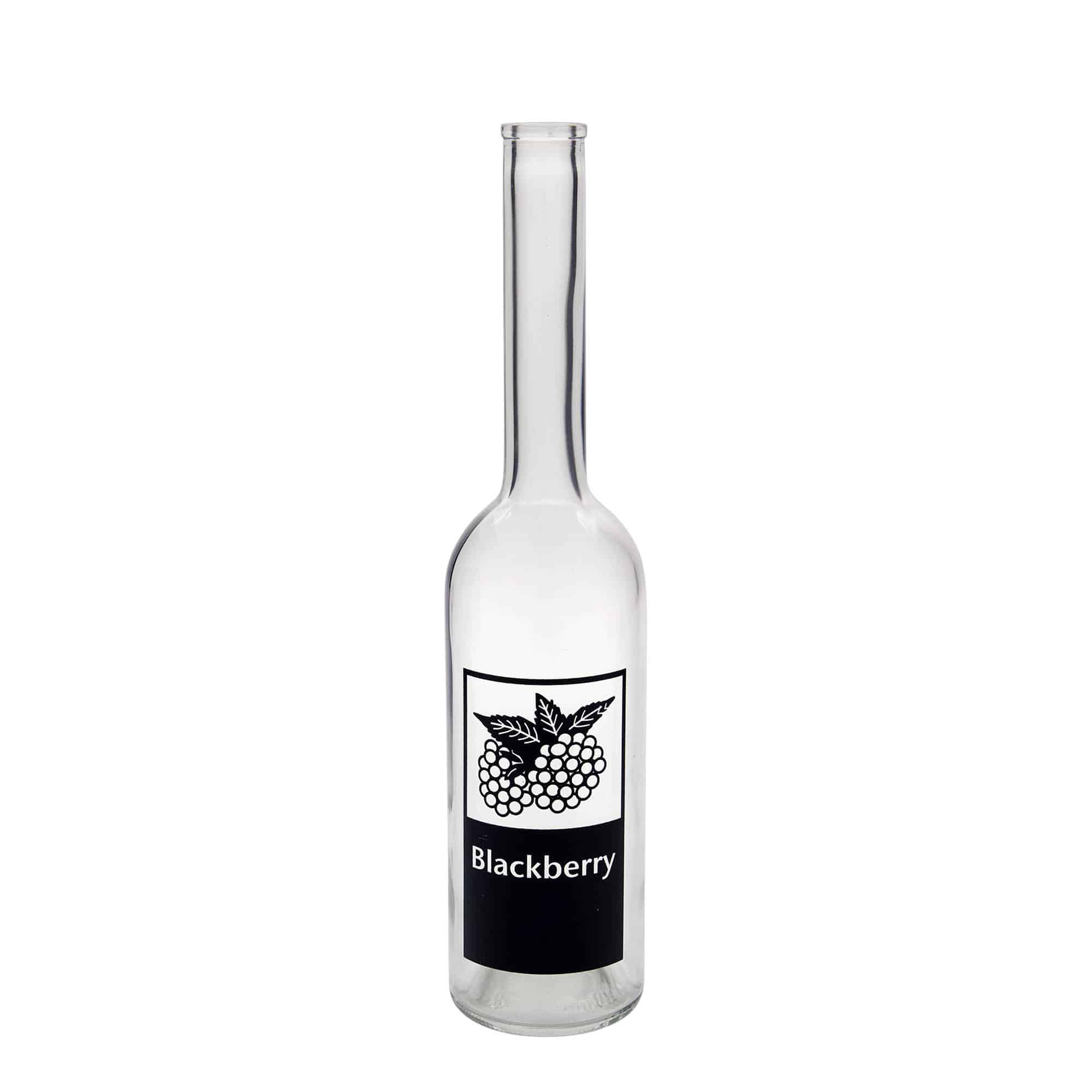 Bouteille en verre 500 ml 'Opera', motif : Mûre, ouverture : liège