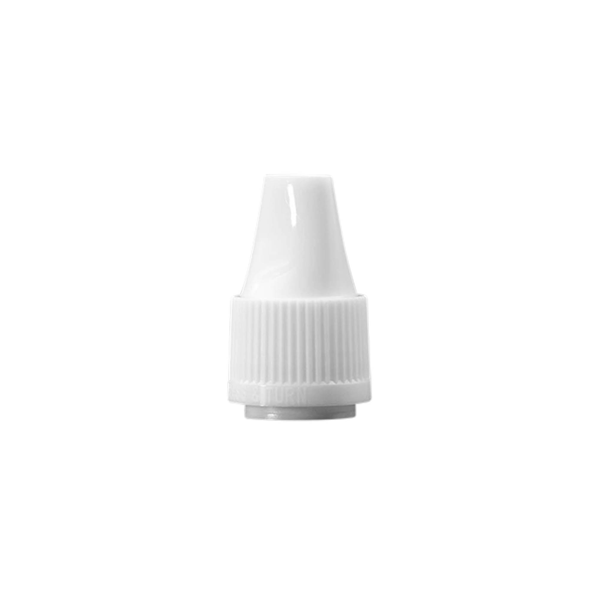 Bouchon à vis avec sécurité qualité et sécurité enfant pour « E-Liquid », plastique PP, blanc