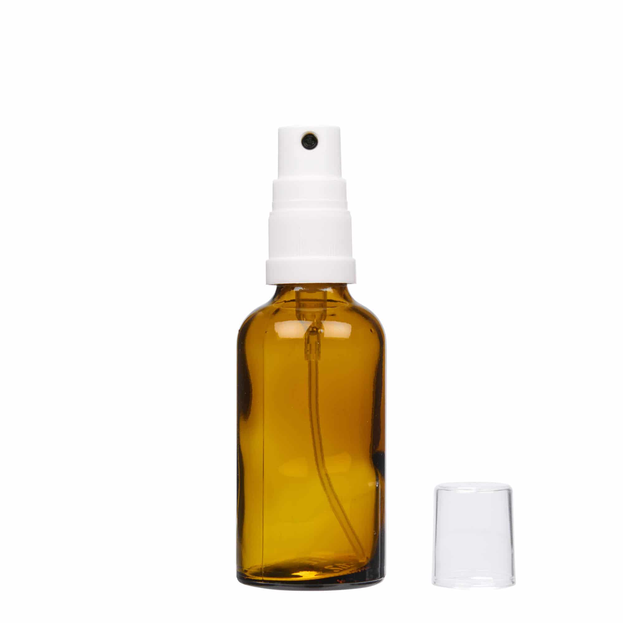 Flacon vaporisateur médical 50 ml, verre, marron, bouchage: DIN 18