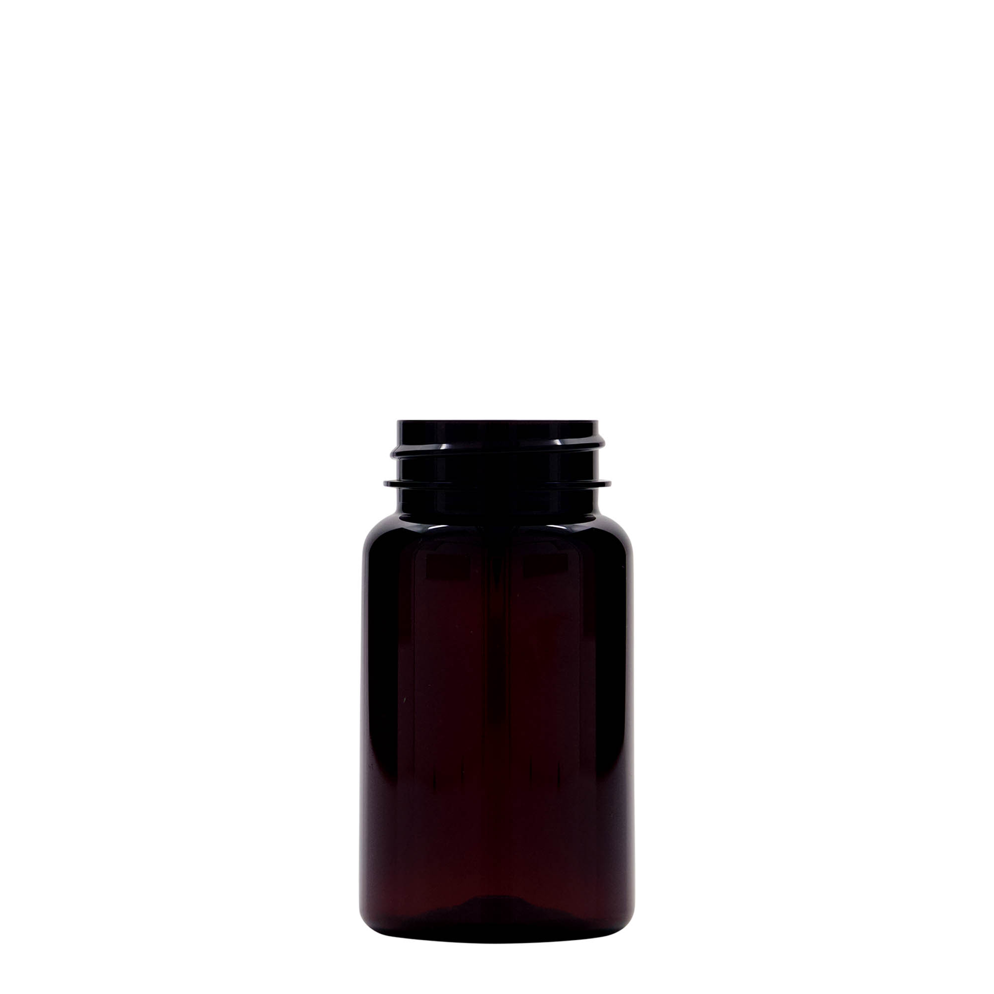 100 ml flacon PET, plastique, brun, ouverture : 38/400