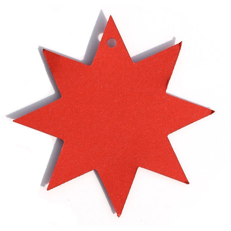 Étiquette à suspendre étoile, rouge