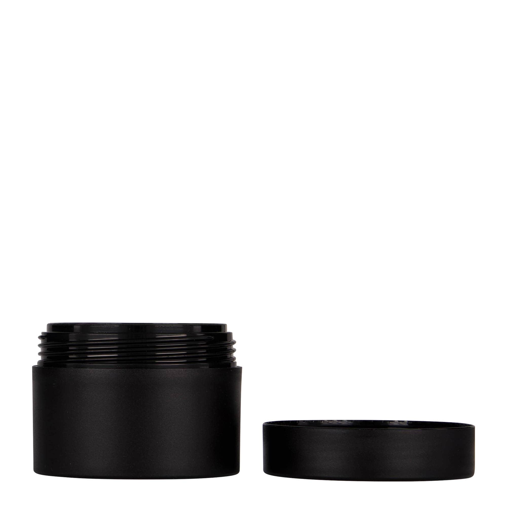 50 ml boîte en plastique 'Antonella', PP, noir, ouverture : bouchon à vis
