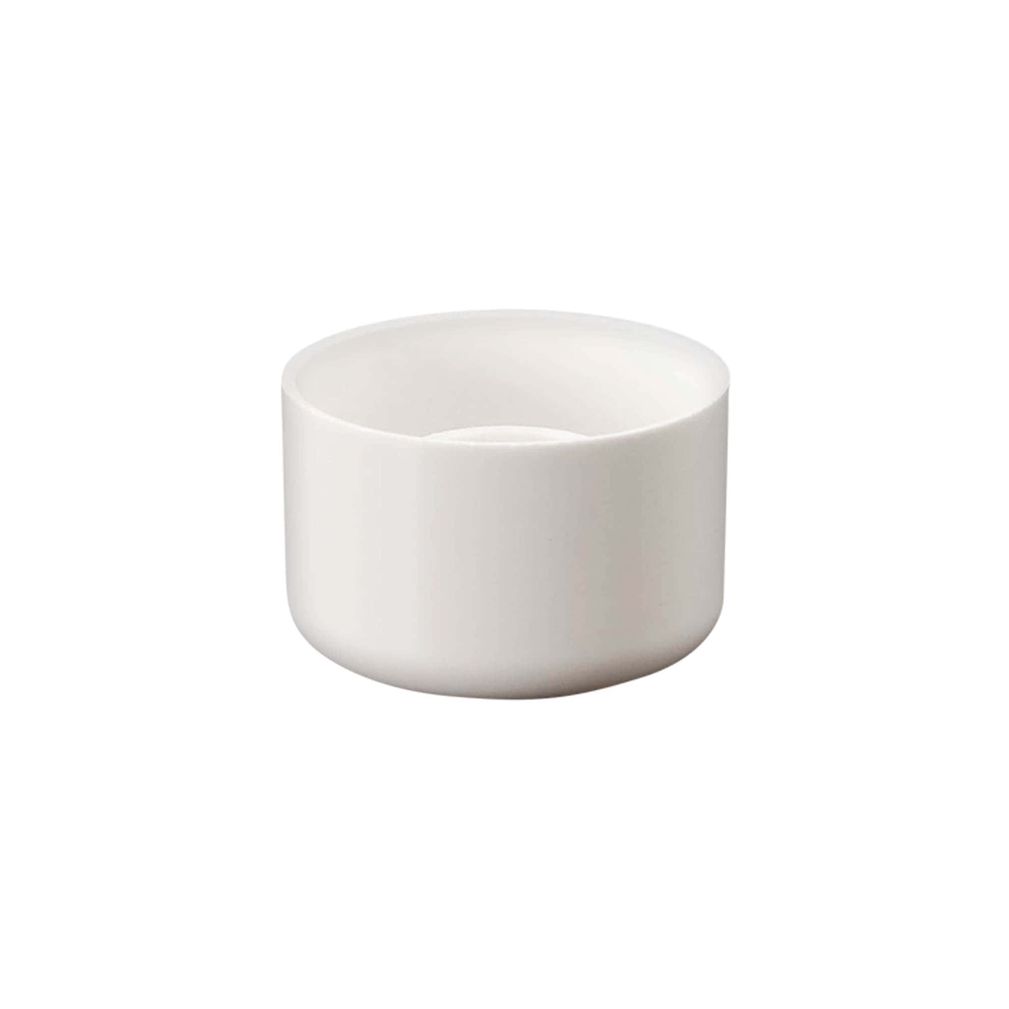 Bouchon à vis pour flacon rond avec insert de seringue, plastique PE, blanc, pour ouverture : DIN 18