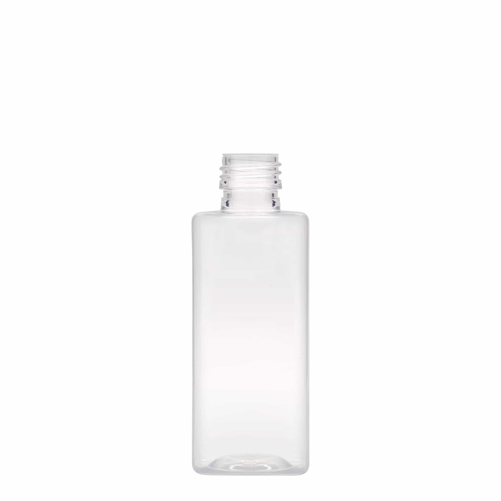Bouteille PET 250 ml 'Karl', carrée, plastique, ouverture : PP 28