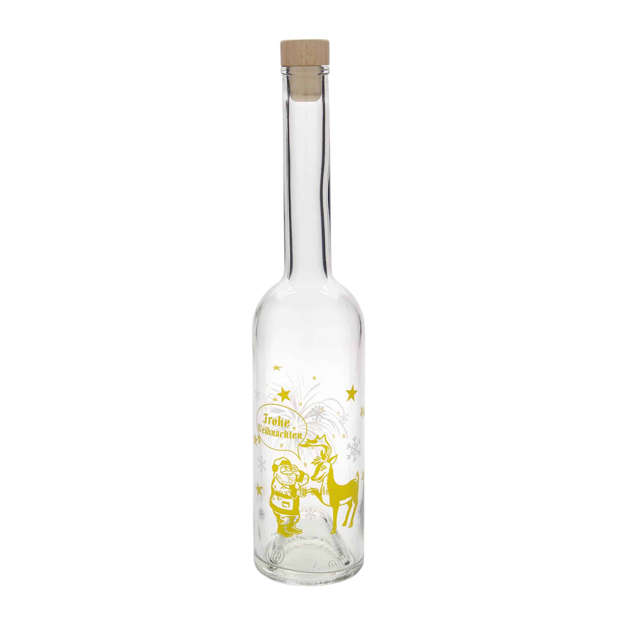 Bouteille en verre 500 ml « Opera », motif : feu d'artifice, ouverture : bouchon en liège