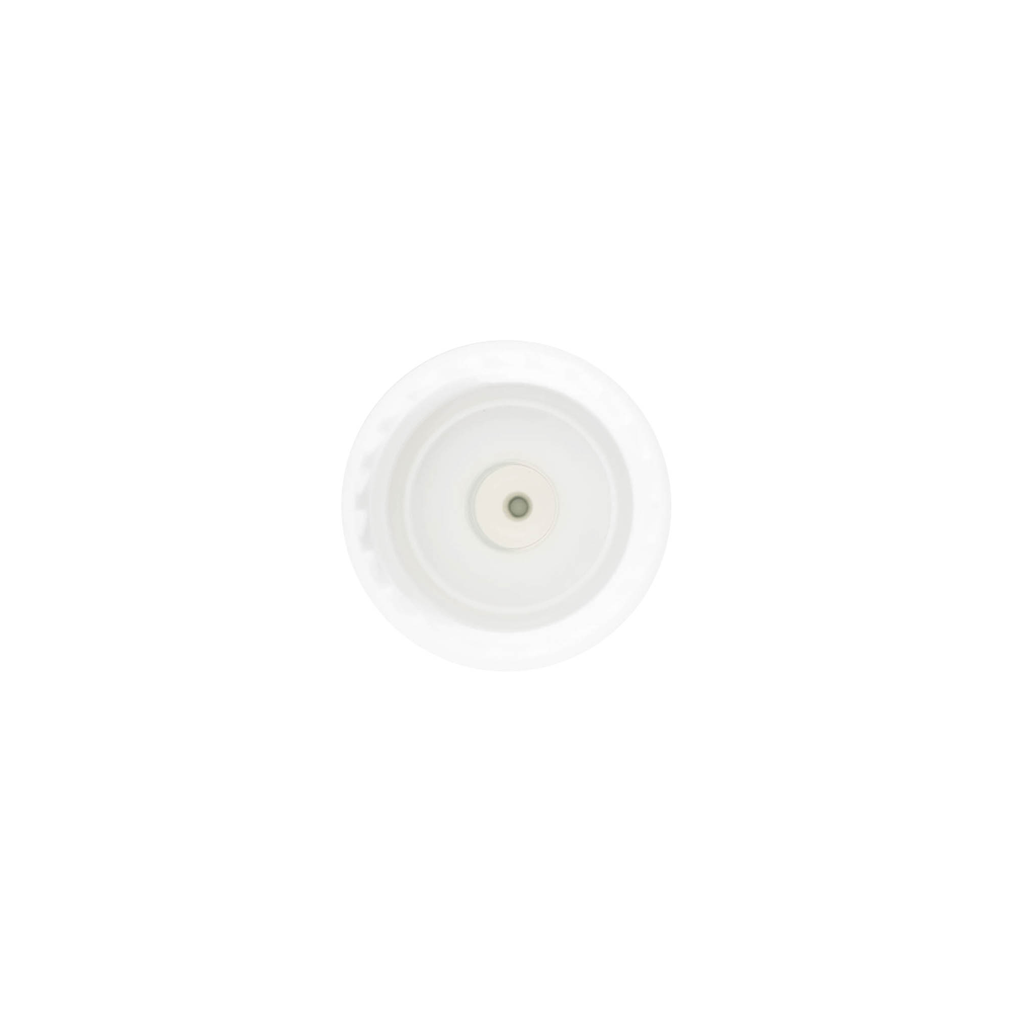 Bouchon à vis avec applicateur, plastique PP, blanc, pour ouverture : 24/410