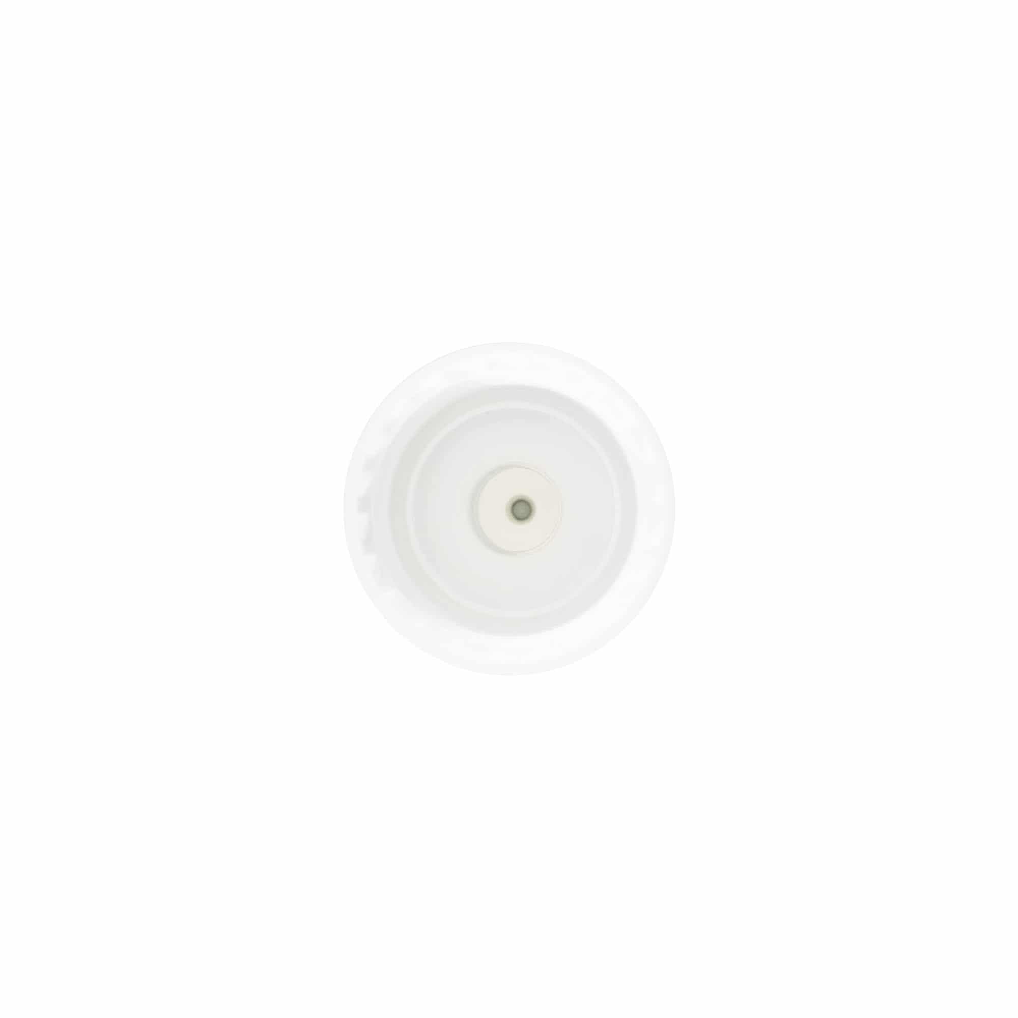 Bouchon à vis avec applicateur, plastique PP, blanc, pour ouverture : 24/410