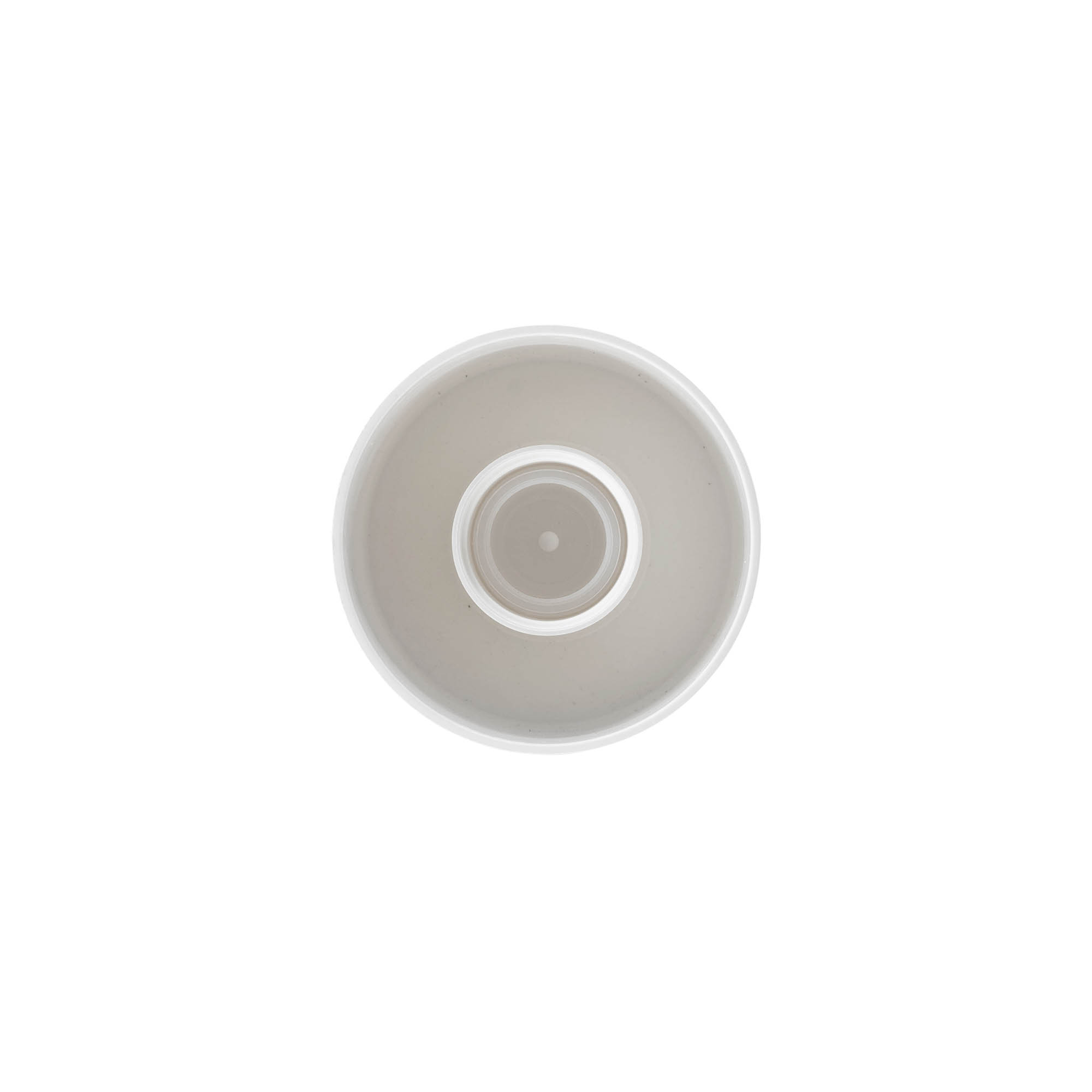 Bouchon à vis pour flacon rond avec insert de seringue, plastique PE, blanc, pour ouverture : DIN 25