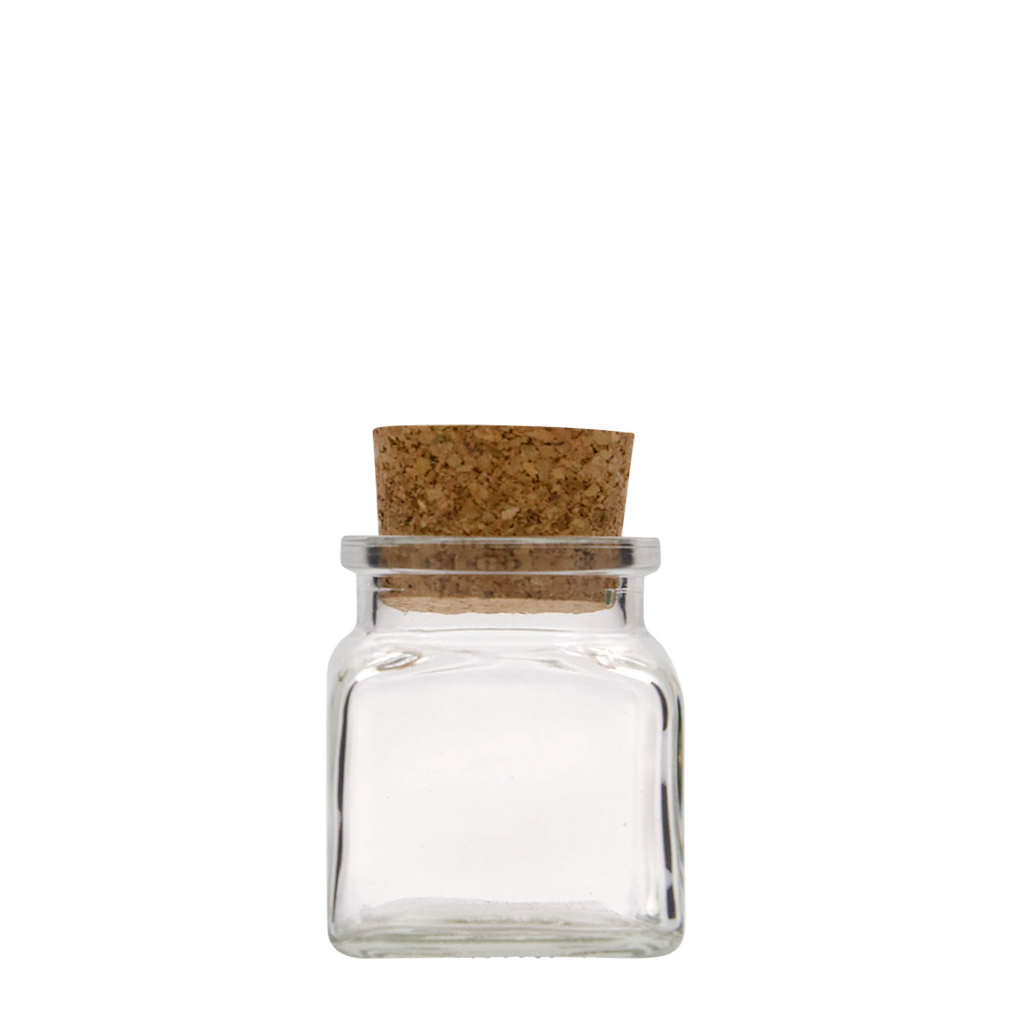 120 ml en verre à bouchon en liège, carré, ouverture : liège 120 ml en verre à bouchon en liège, carré, ouverture : liège