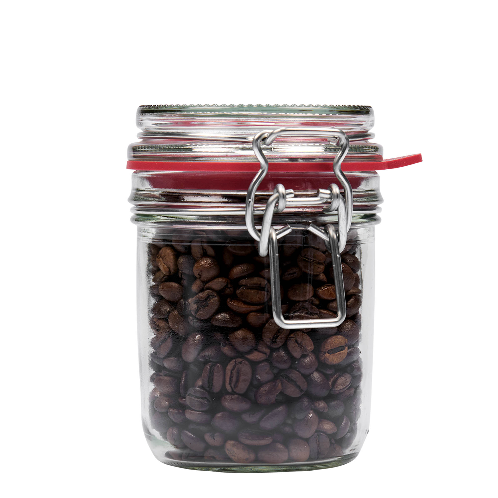 Pot en verre de 370 ml avec fermeture à levier, ouverture : fermeture à levier en fil métallique