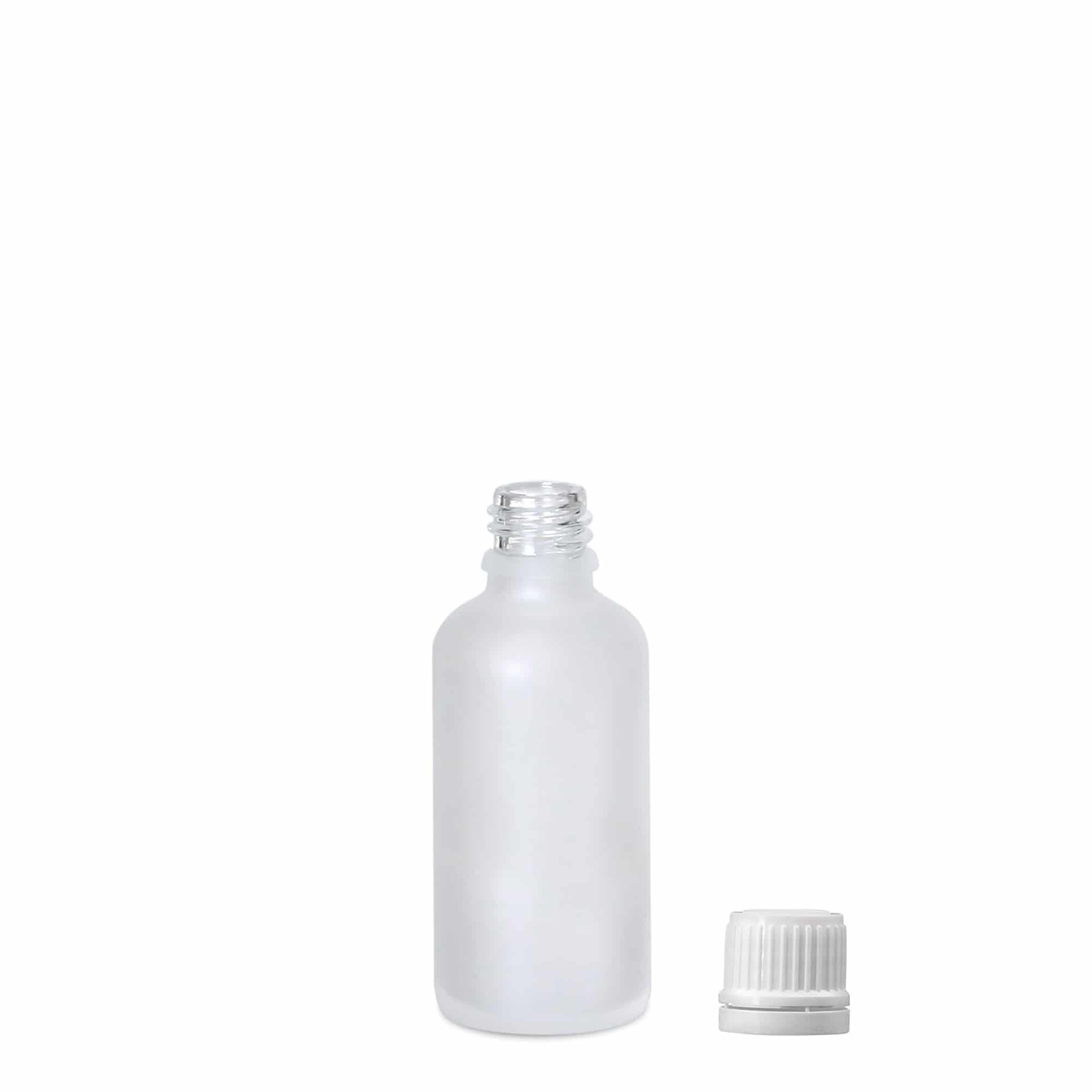 Flacon médical 50 ml, verre, givré, ouverture : DIN 18