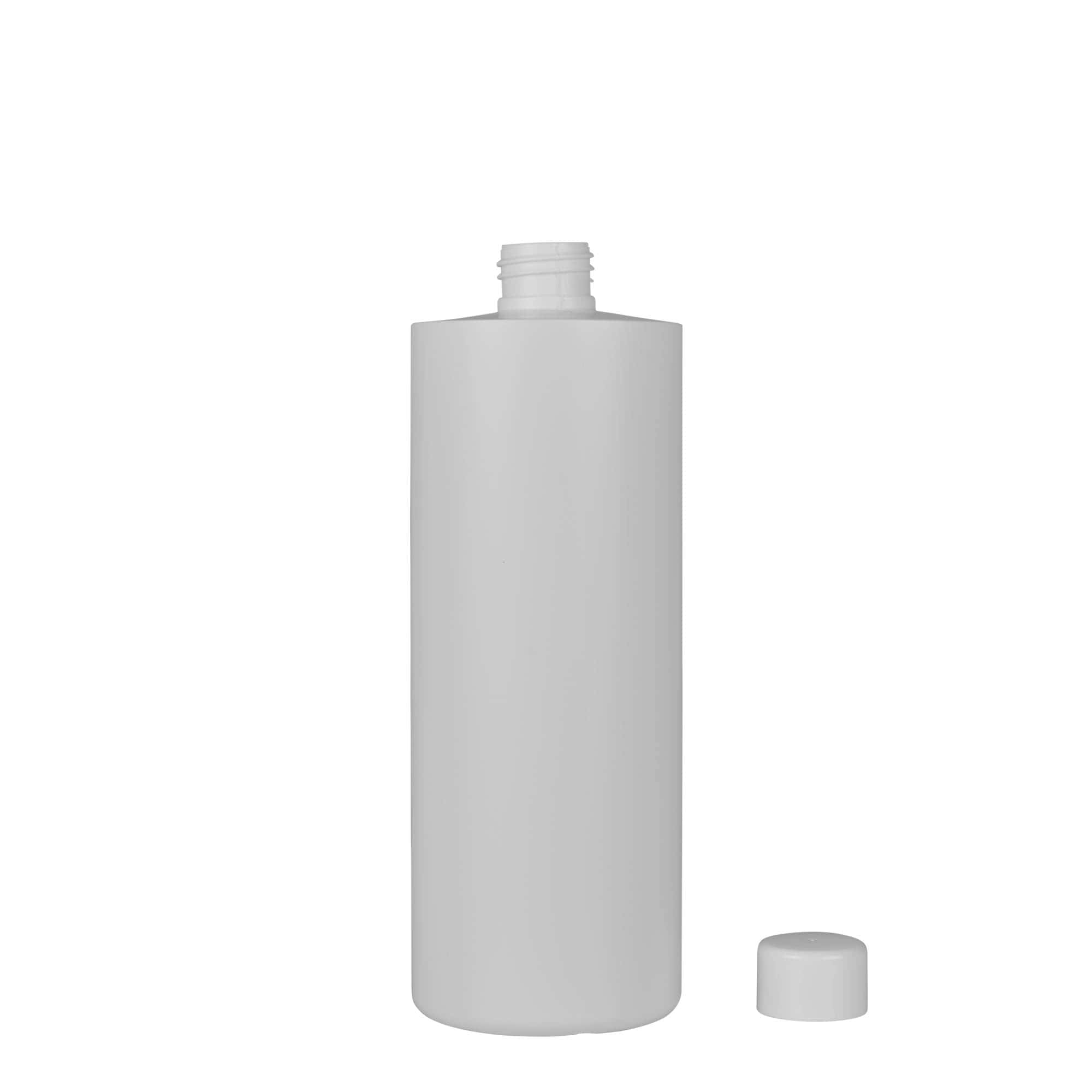 Bouteille en plastique 500 ml 'Pipe', PEHD vert, blanc, ouverture : 24/410