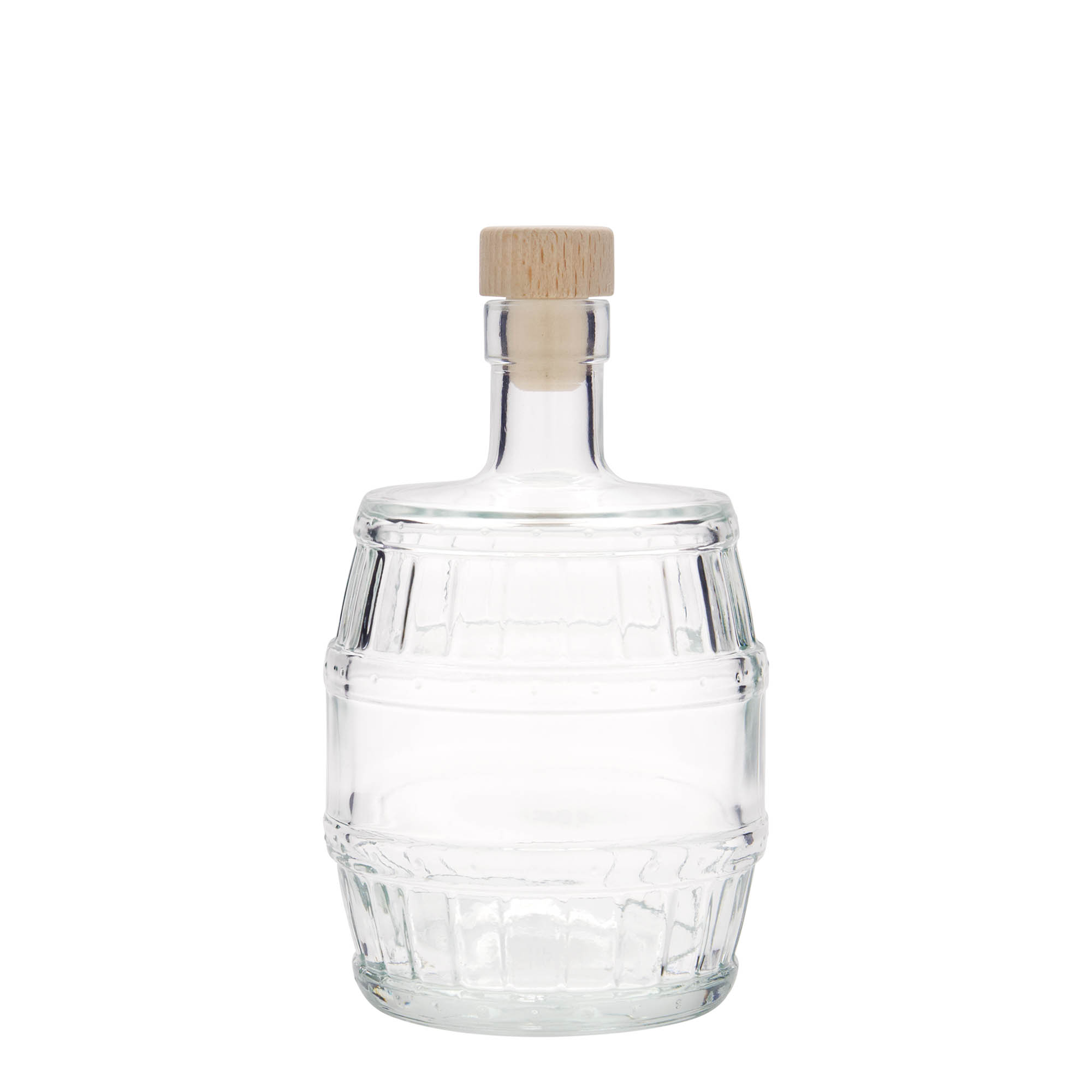 Bouteille en verre 500 ml « fût », ouverture : bouchon en liège Bouteille en verre 500 ml « fût », ouverture : bouchon en liège