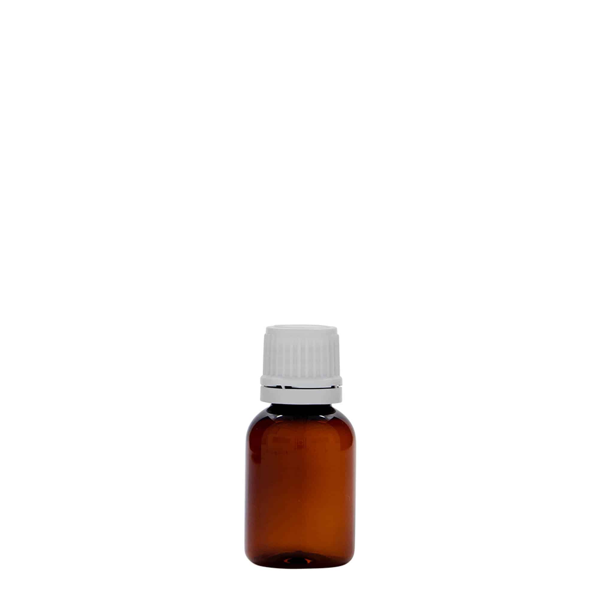 Flacon pharmaceutique en PET 20 ml 'Easy Living', marron, plastique, bouchage: DIN 18
