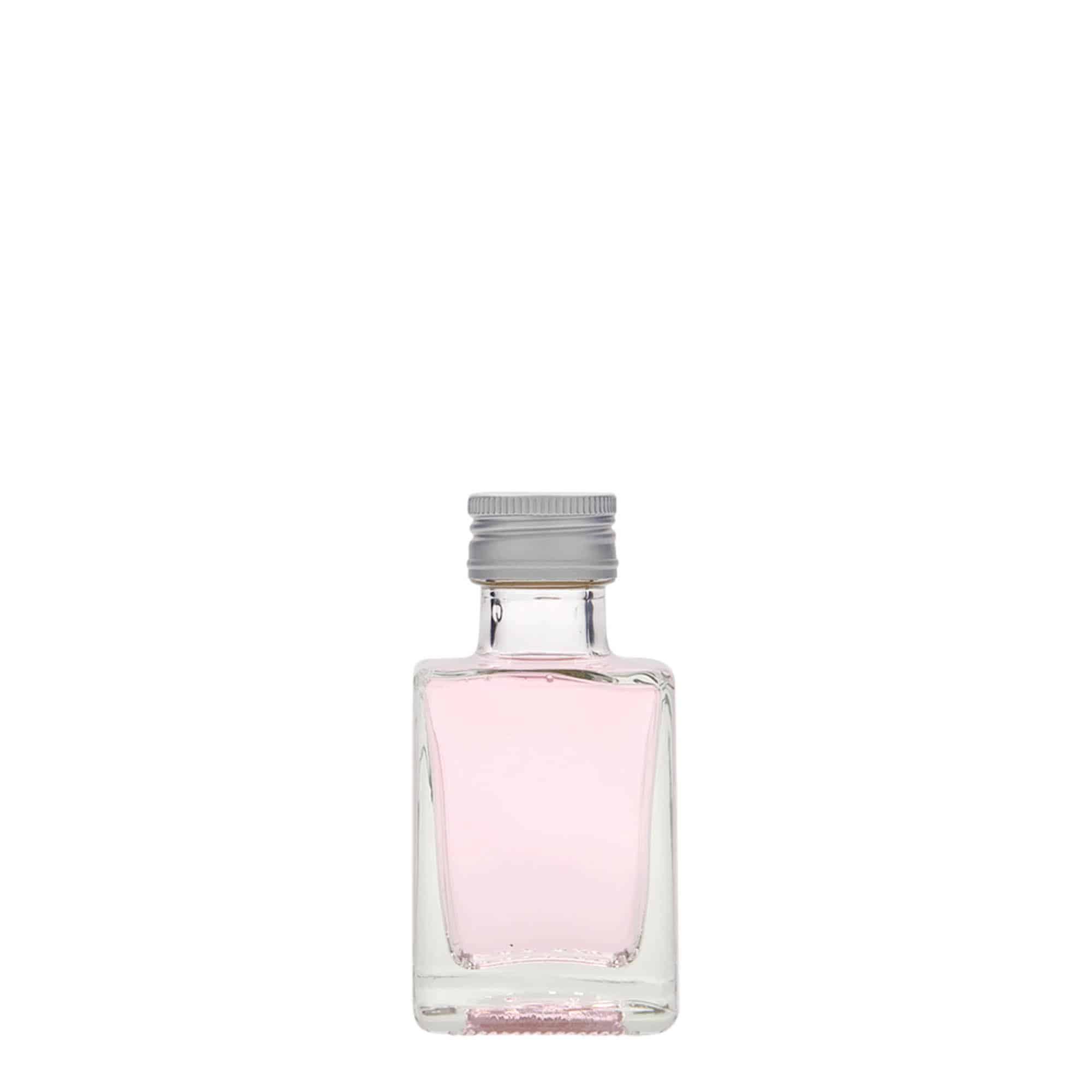 Flacon en verre 50 ml « Cube », carré, ouverture : PP 24