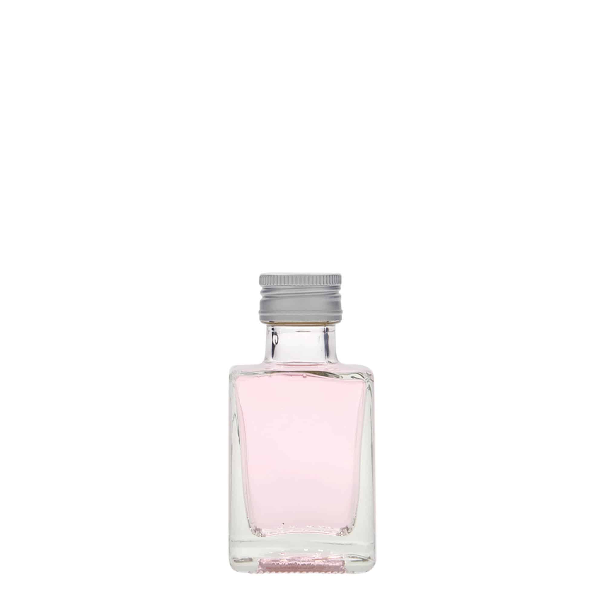Flacon en verre 50 ml « Cube », carré, ouverture : PP 24