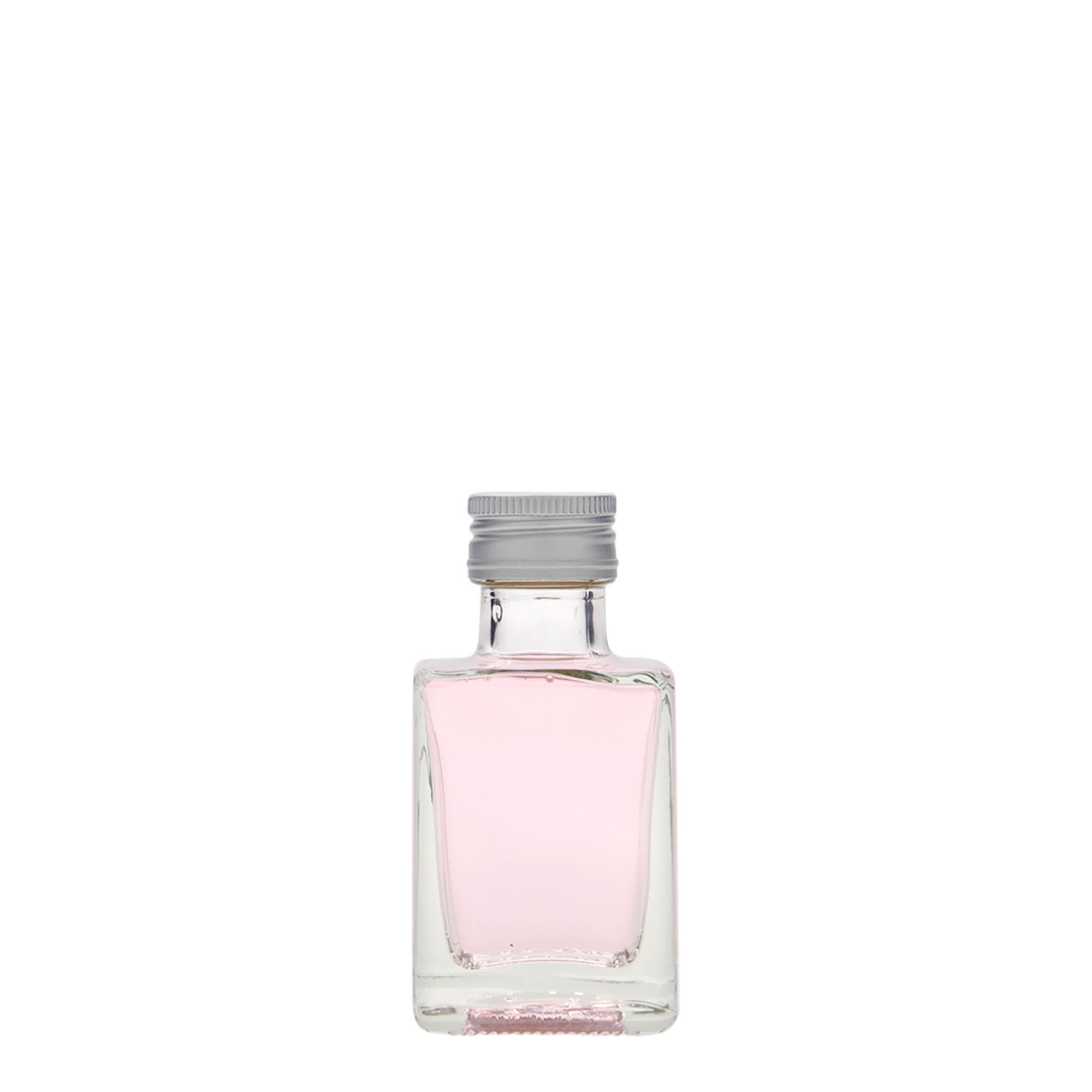Flacon en verre 50 ml « Cube », carré, ouverture : PP 24