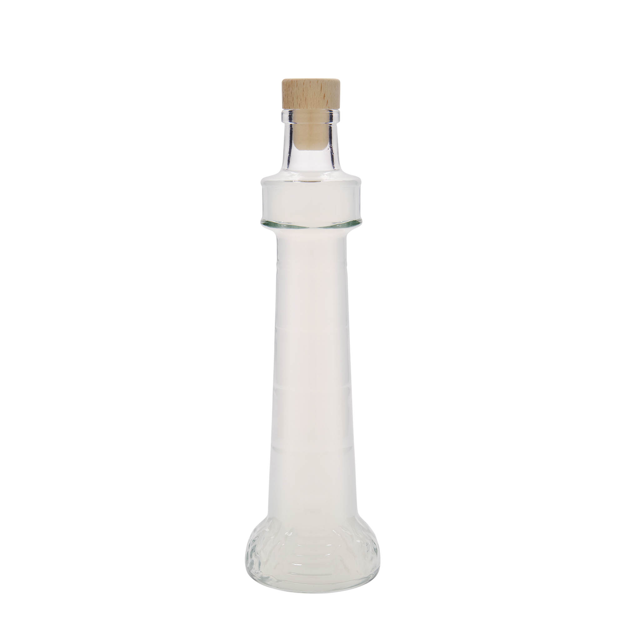 Flacon en verre 200 ml « Leuchtturm », ouverture : liège Flacon en verre 200 ml « Leuchtturm », ouverture : liège