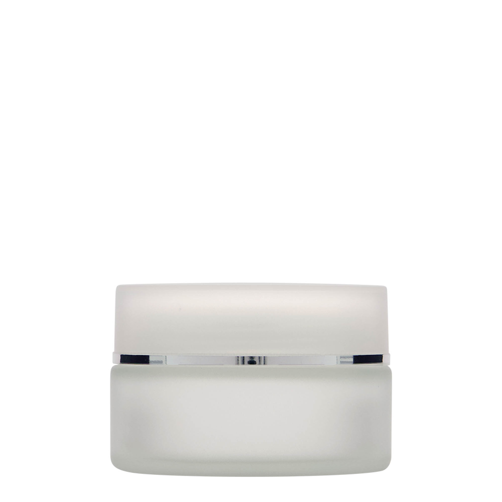 Pot de 100 ml « Édition Platine », verre, givré, ouverture : fermeture à vis