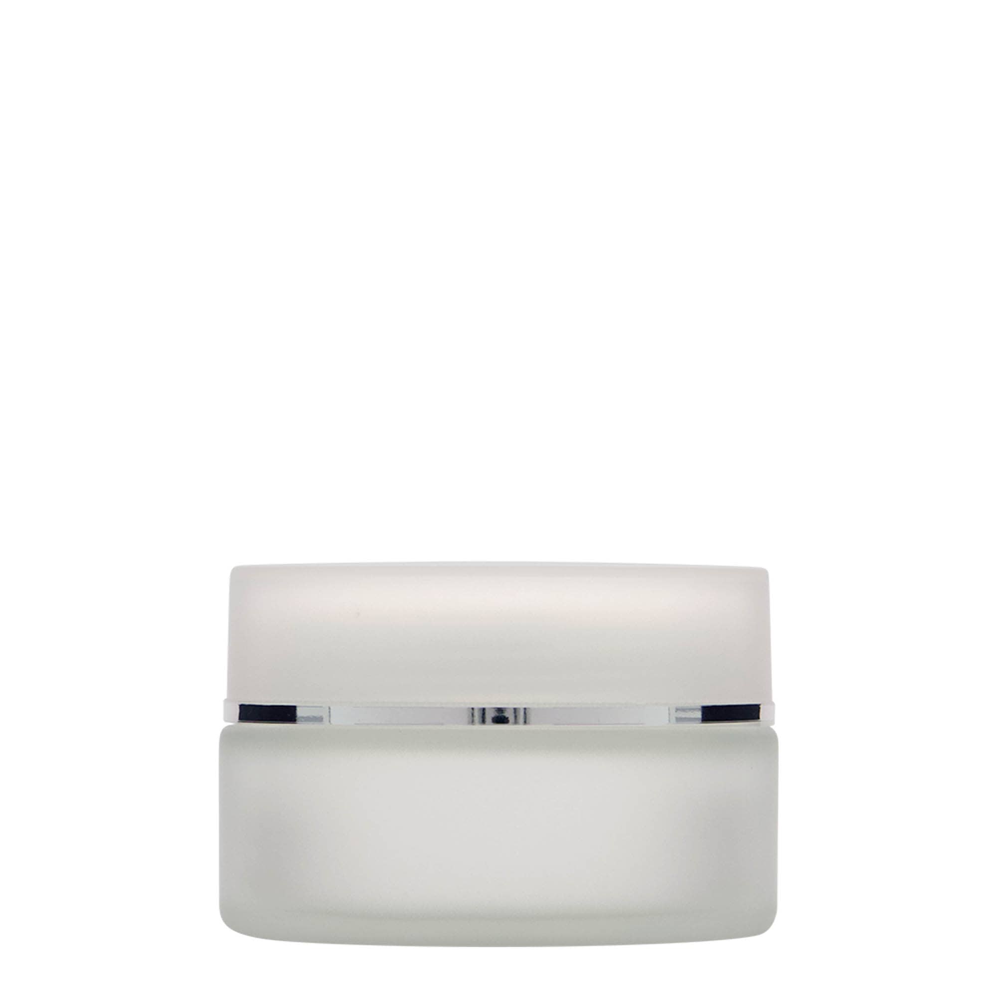 Pot de 100 ml « Édition Platine », verre, givré, ouverture : fermeture à vis