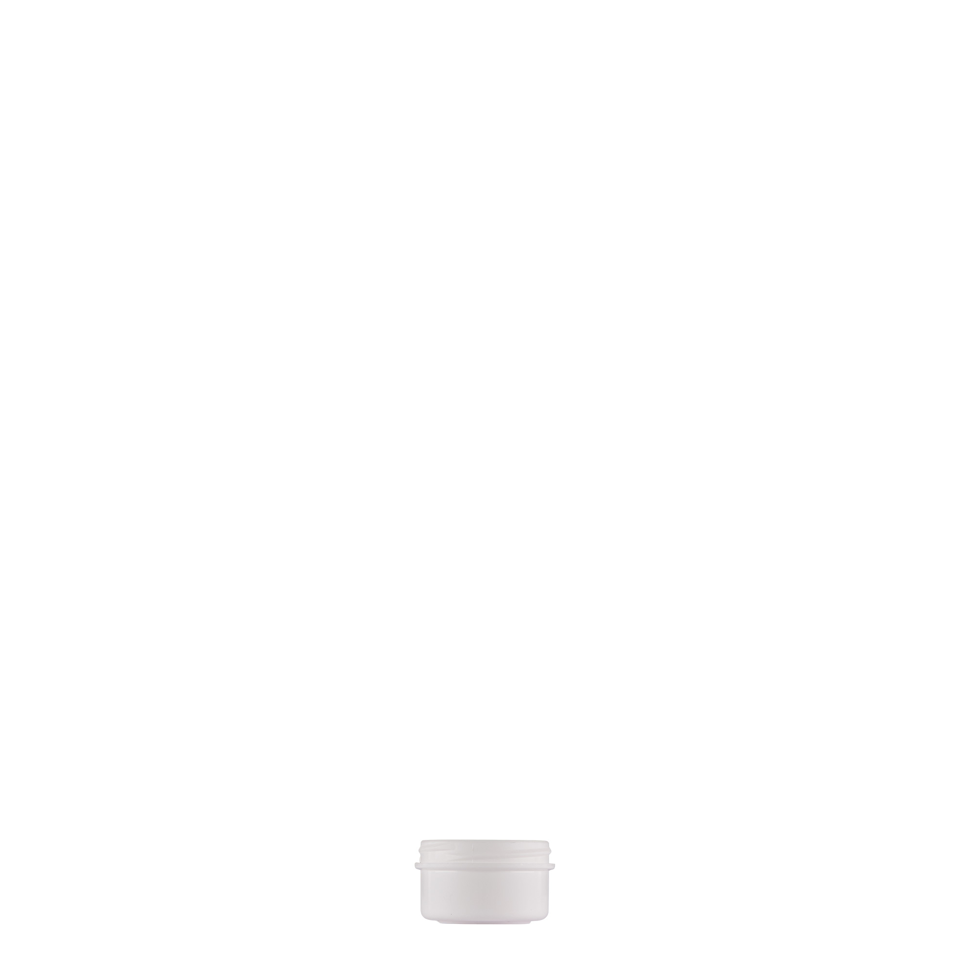 Pot en plastique de 6 ml « White Line », PP, blanc, ouverture : bouchon à vis Pot en plastique de 6 ml « White Line », PP, blanc, ouverture : bouchon à vis