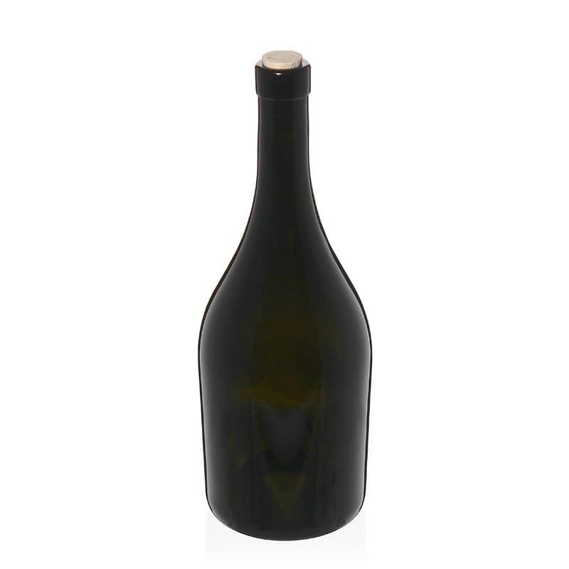 Bouteille de vin 750 ml 'Exclusive', vert antique, col : liège