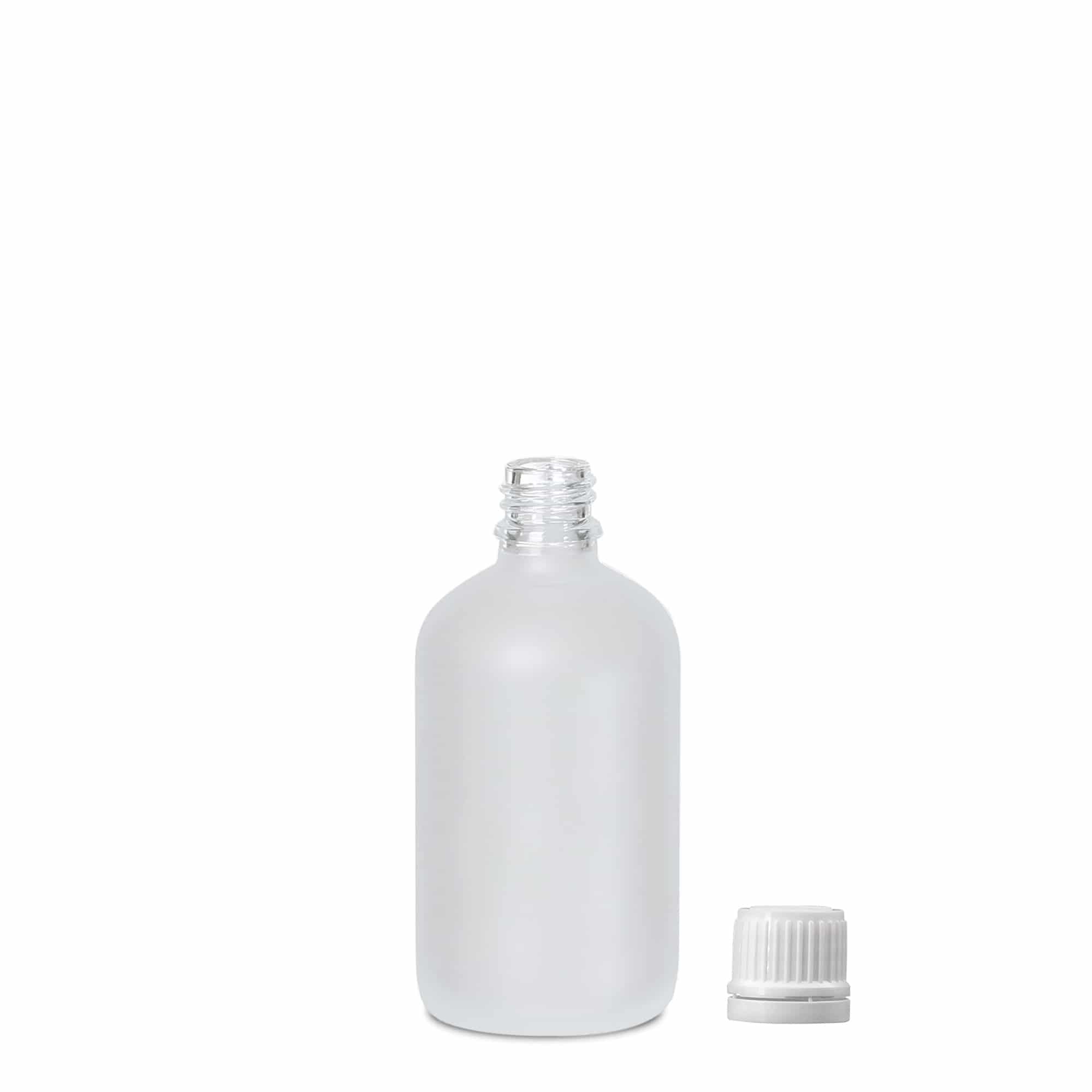 Flacon médical 100 ml, verre, givré, ouverture : DIN 18