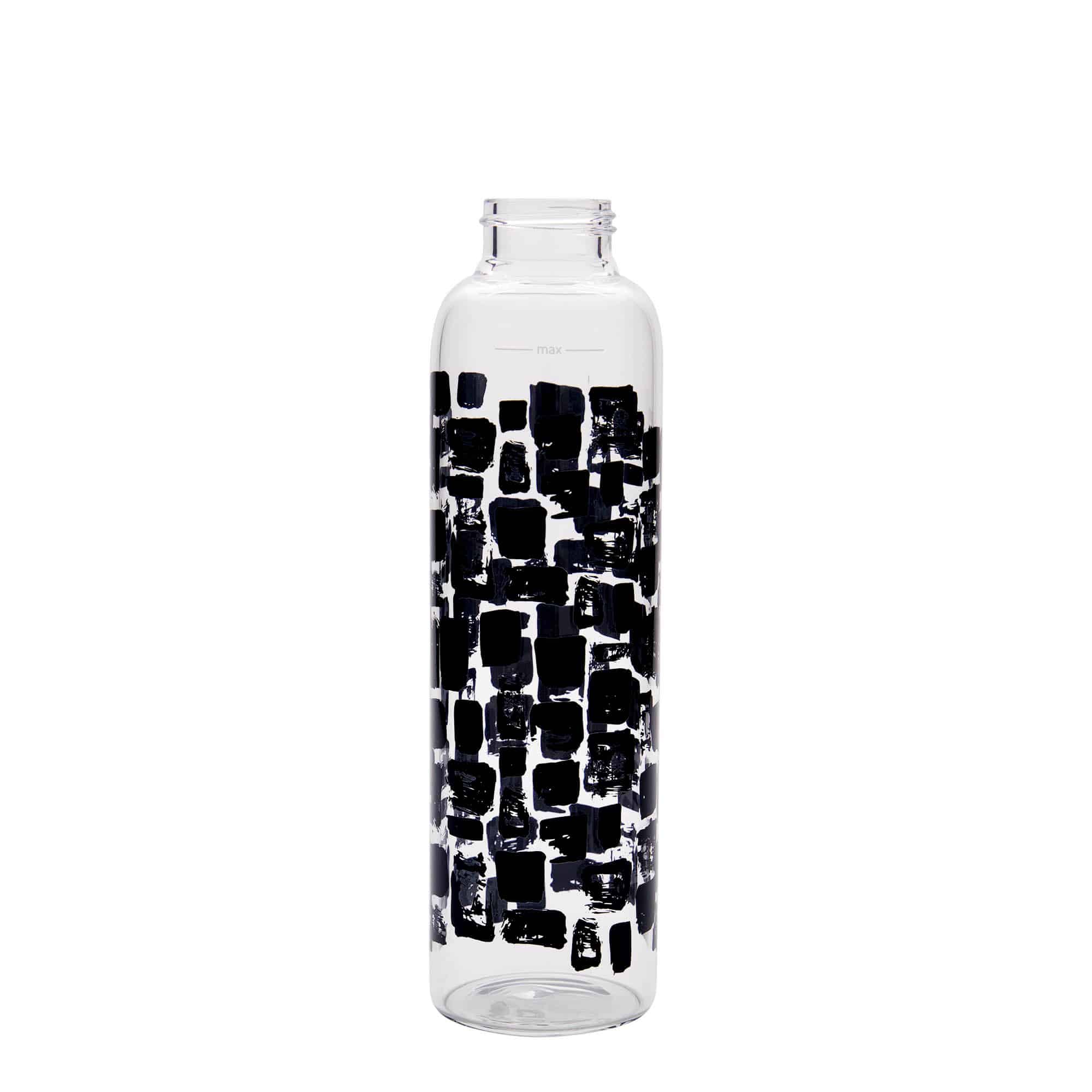 Bouteille d'eau 500 ml 'Perseus - Rectangles noirs', ouverture : bouchon à vis