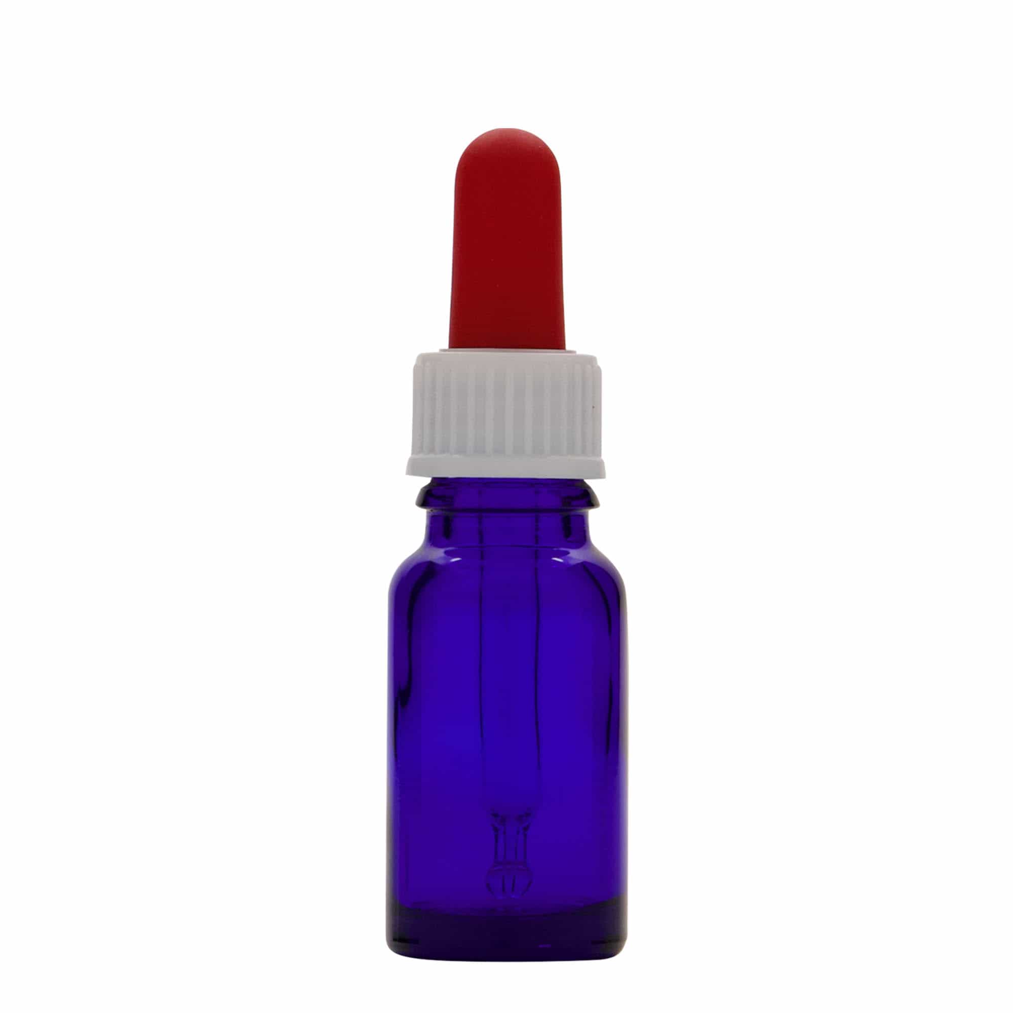 Flacon compte-gouttes médical 10 ml, verre, bleu roi-rouge, bouchage: DIN 18 Flacon compte-gouttes médical 10 ml, verre, bleu roi-rouge, bouchage: DIN 18