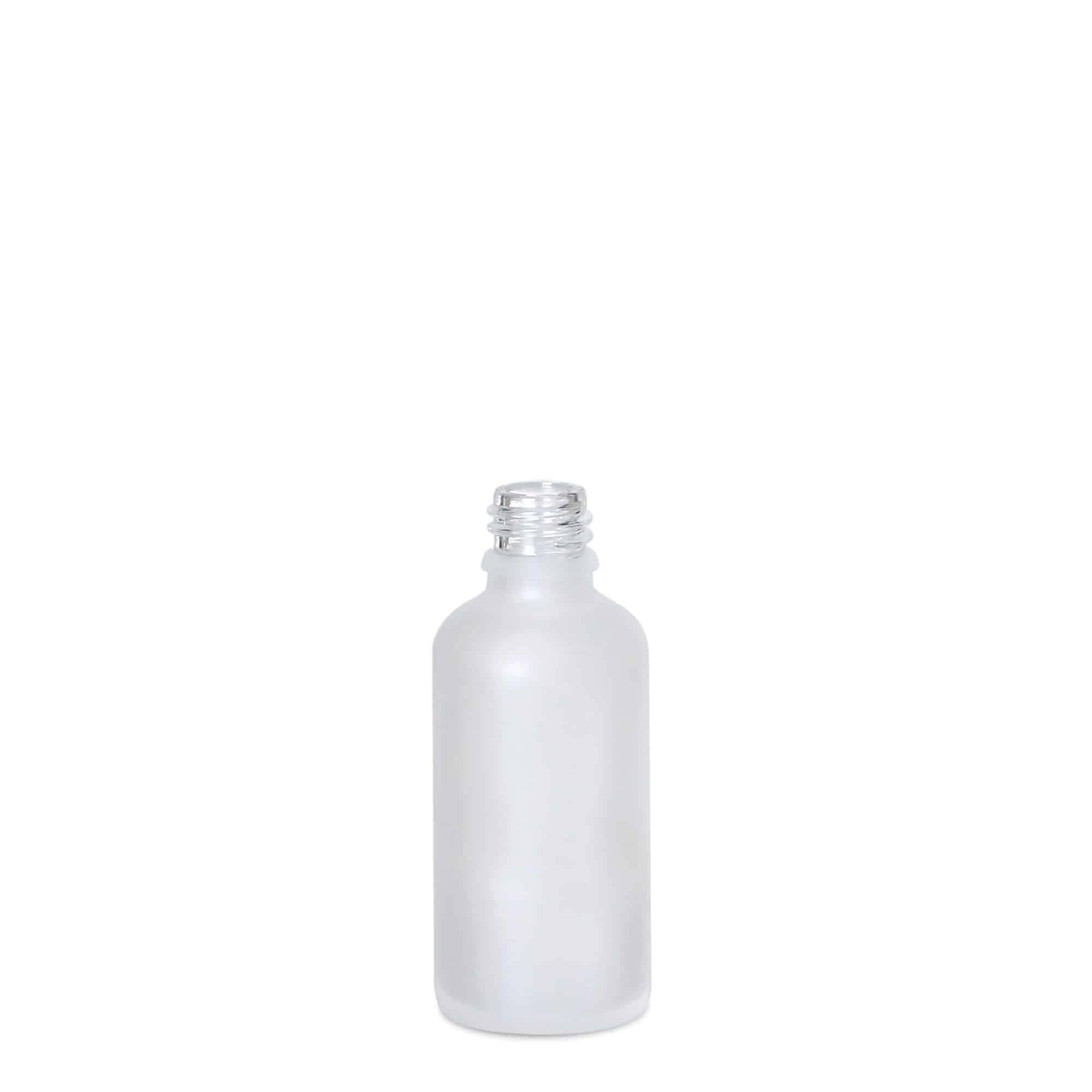 Flacon médical 50 ml, verre, givré, goulot : DIN 18 Flacon médical 50 ml, verre, givré, goulot : DIN 18