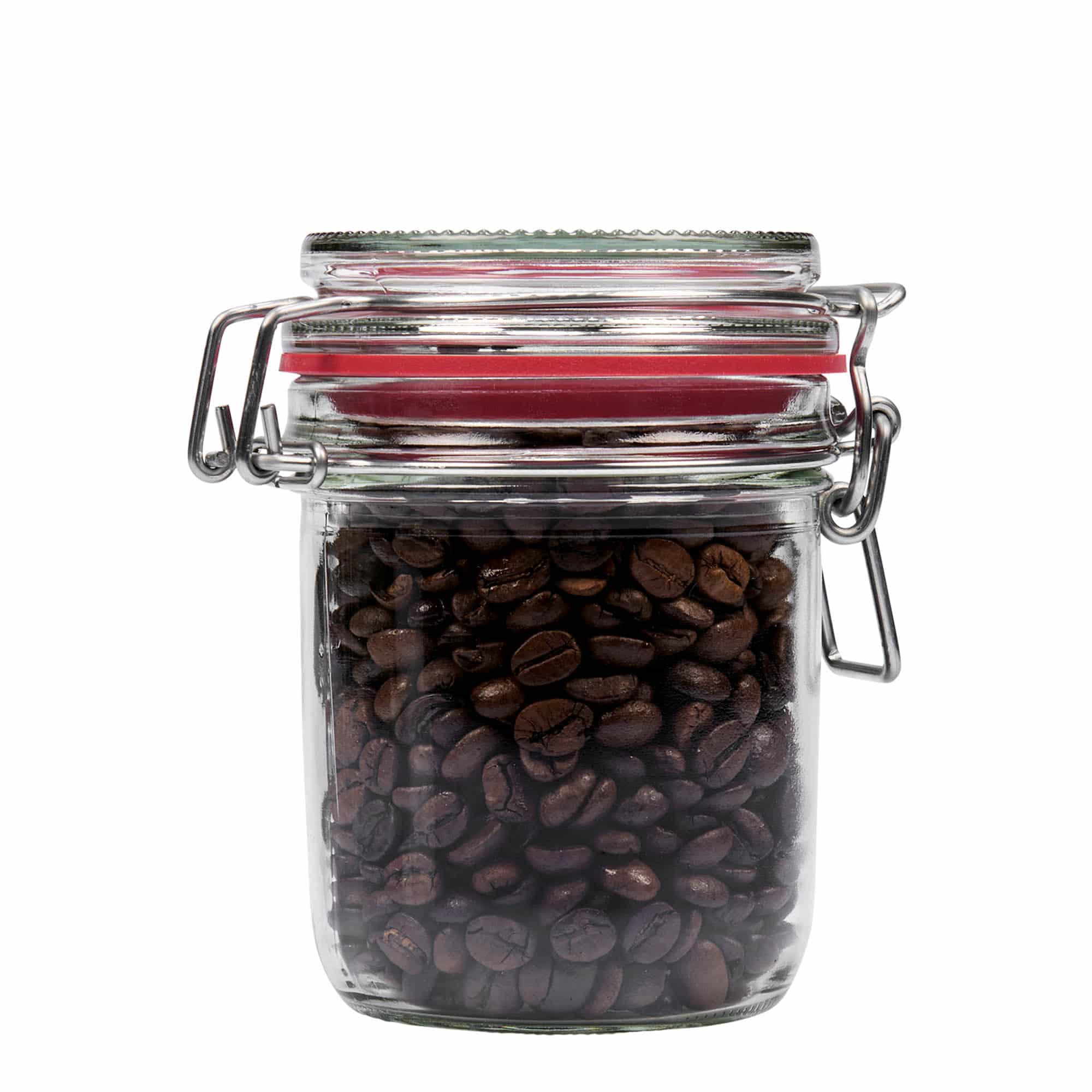 Pot en verre de 370 ml avec fermeture à levier, ouverture : fermeture à levier en fil métallique
