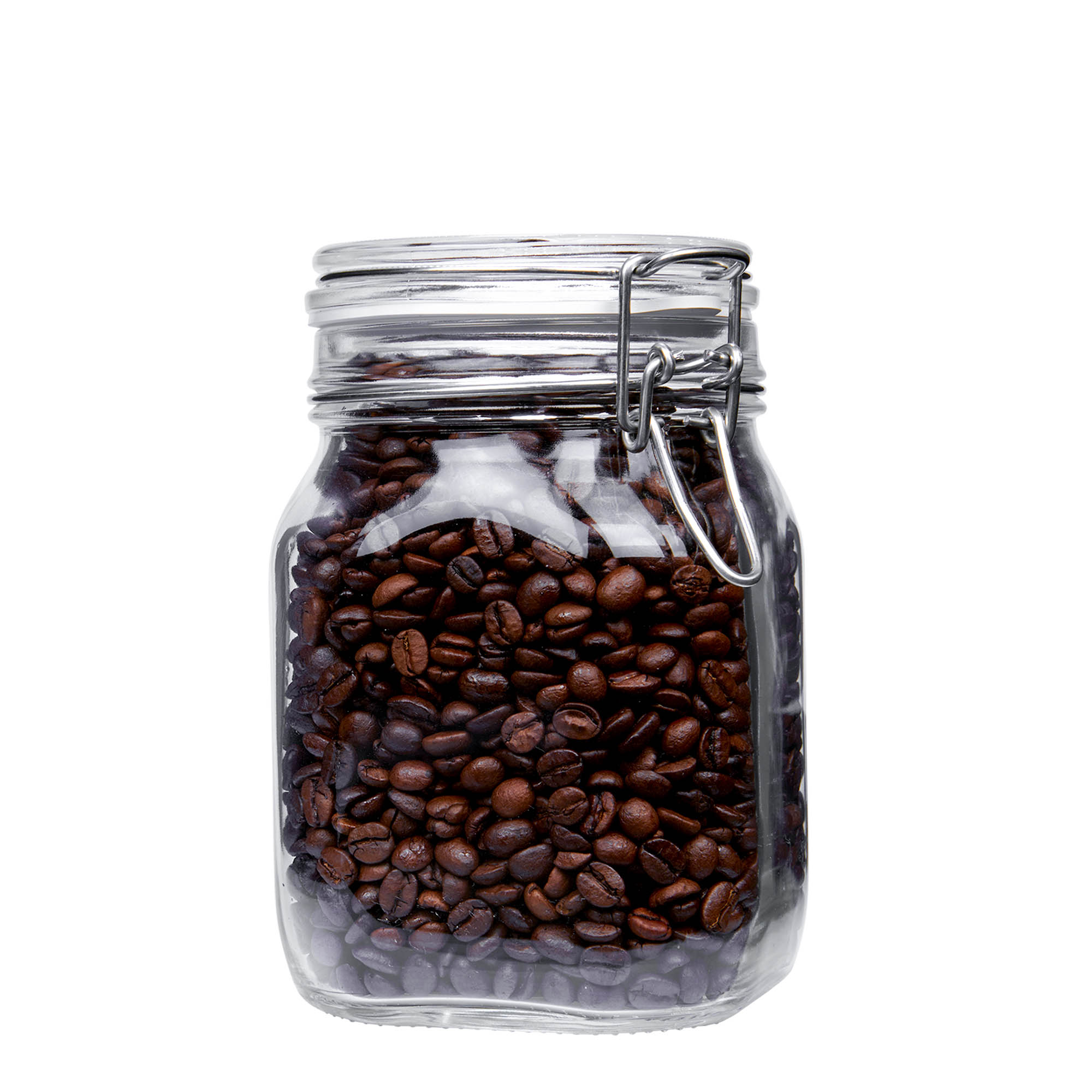 1 000 ml bocal à fermeture à levier 'Fido', carré, ouverture : fermeture à levier métallique 1 000 ml bocal à fermeture à levier 'Fido', carré, ouverture : fermeture à levier métallique