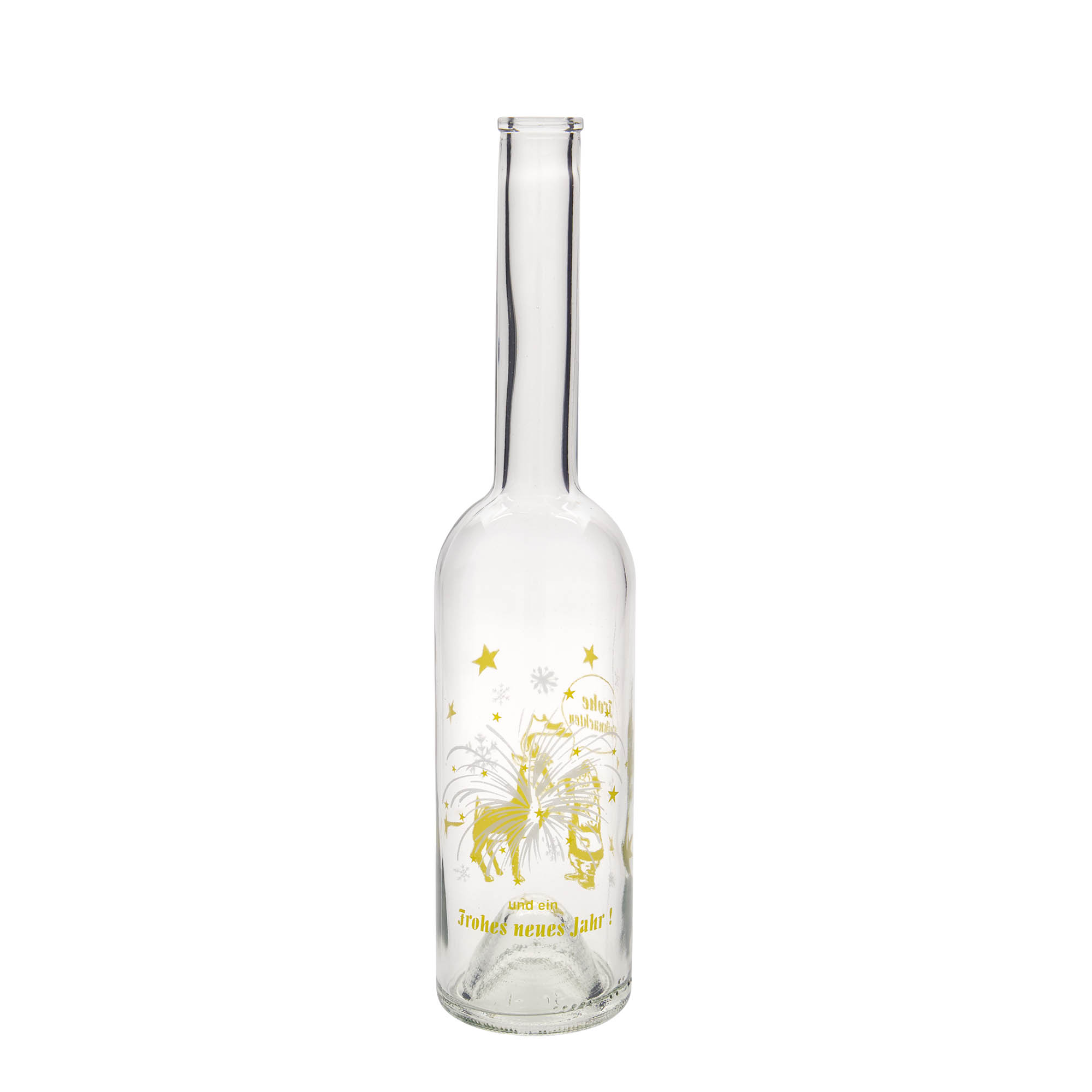 Bouteille en verre 500 ml 'Opera', motif : feu d'artifice, ouverture : bouchon en liège Bouteille en verre 500 ml 'Opera', motif : feu d'artifice, ouverture : bouchon en liège