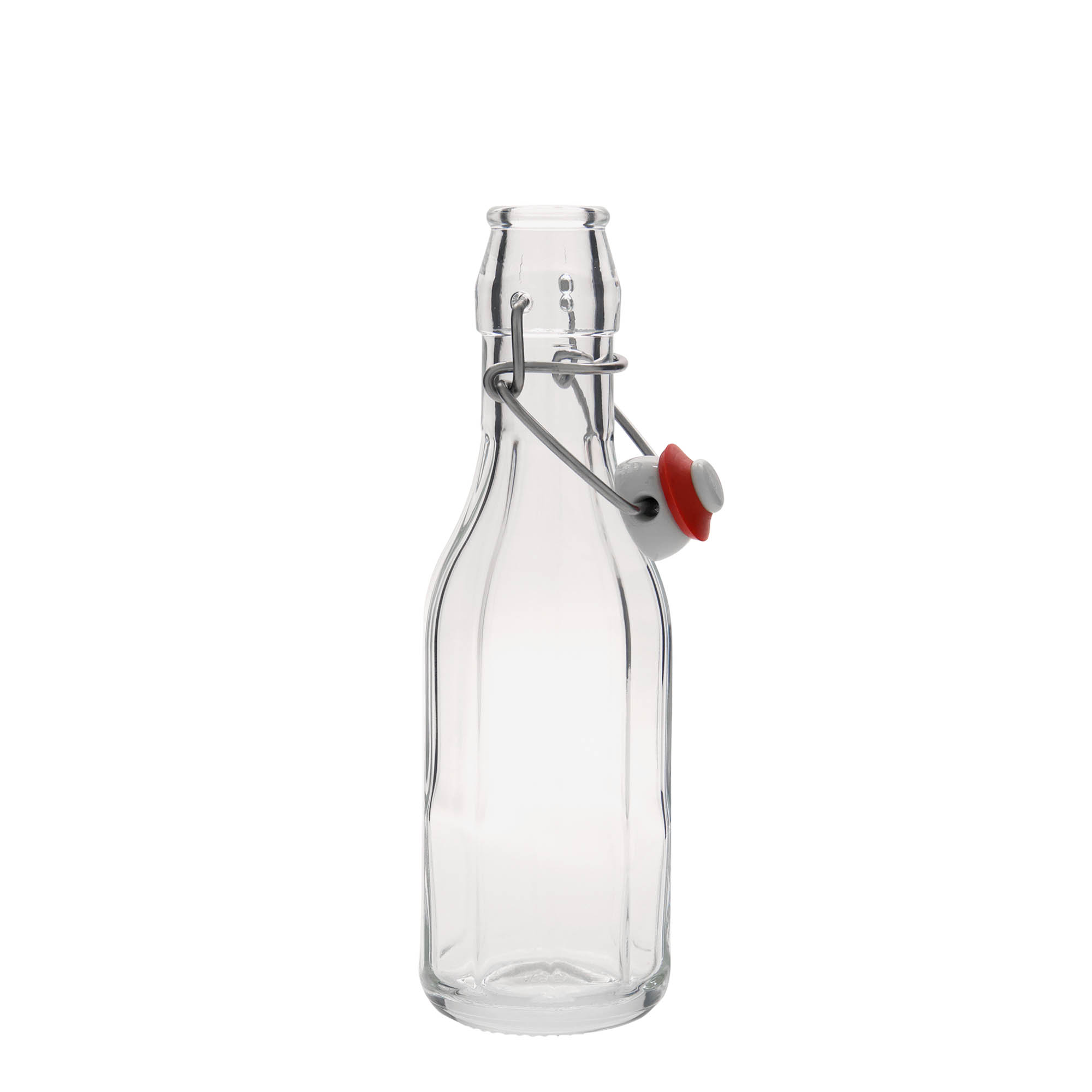Bouteille en verre 250 ml 'Bravo', décagonale, ouverture : fermeture à bascule