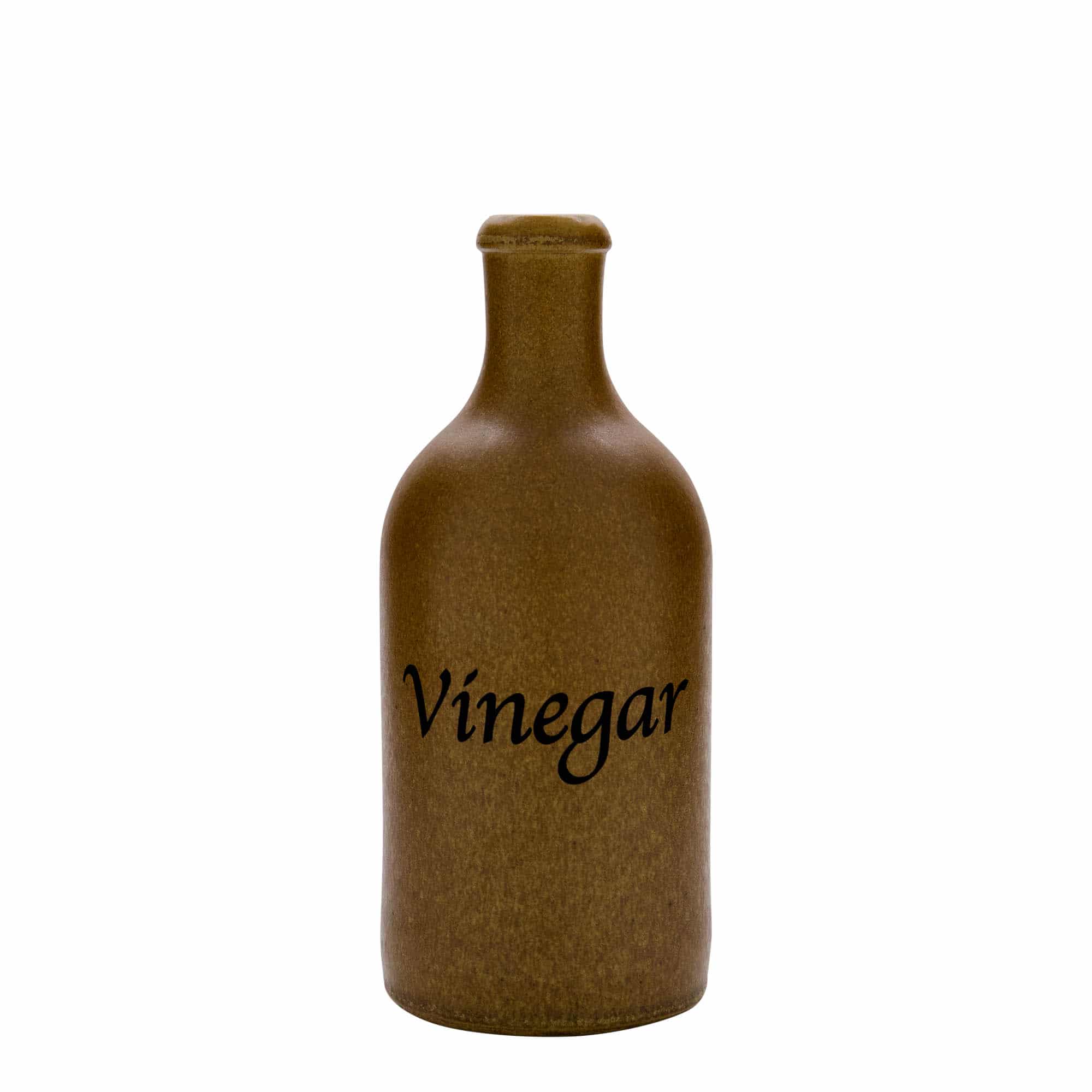 Chope en terre cuite 500 ml, motif : vinaigre, grès, cristal brun, bouchage: bouchon Chope en terre cuite 500 ml, motif : vinaigre, grès, cristal brun, bouchage: bouchon