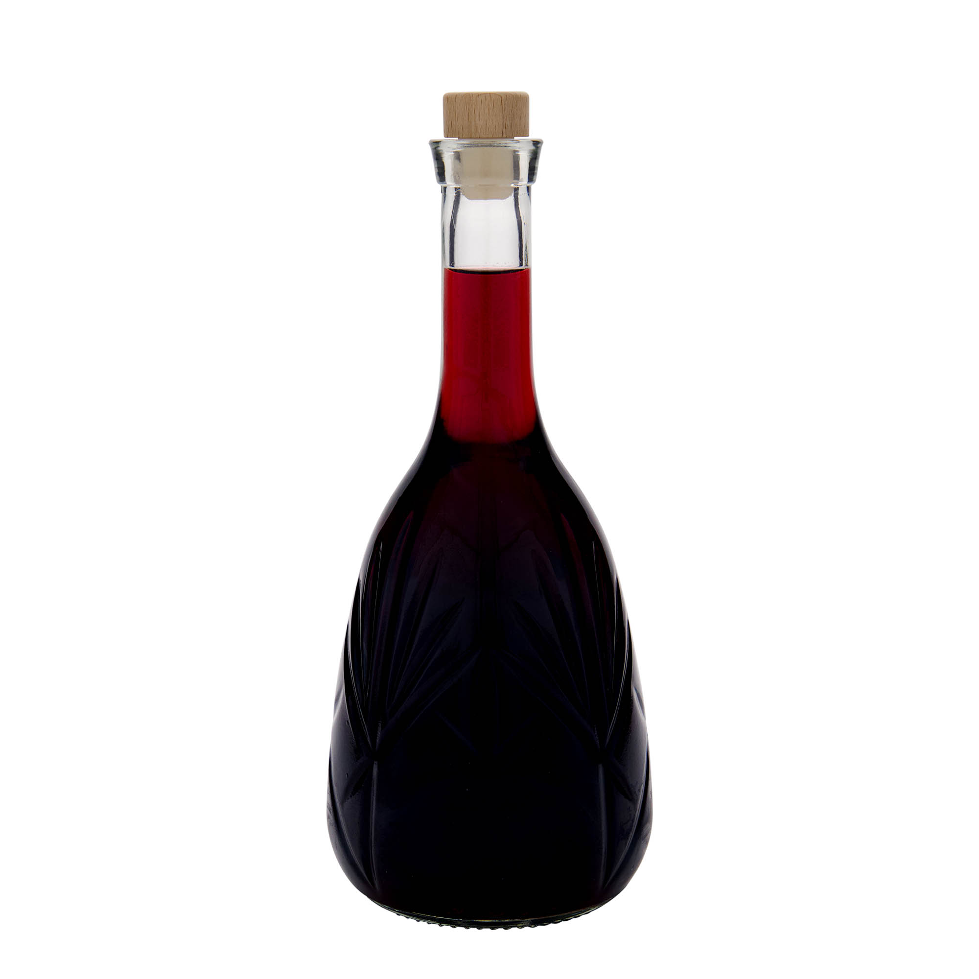 Bouteille en verre 1 000 ml 'Reliefa', ouverture : bouchon en liège Bouteille en verre 1 000 ml 'Reliefa', ouverture : bouchon en liège