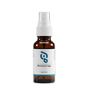 vaporisateur Exemple de produit : flacon pulvérisateur marron avec logo