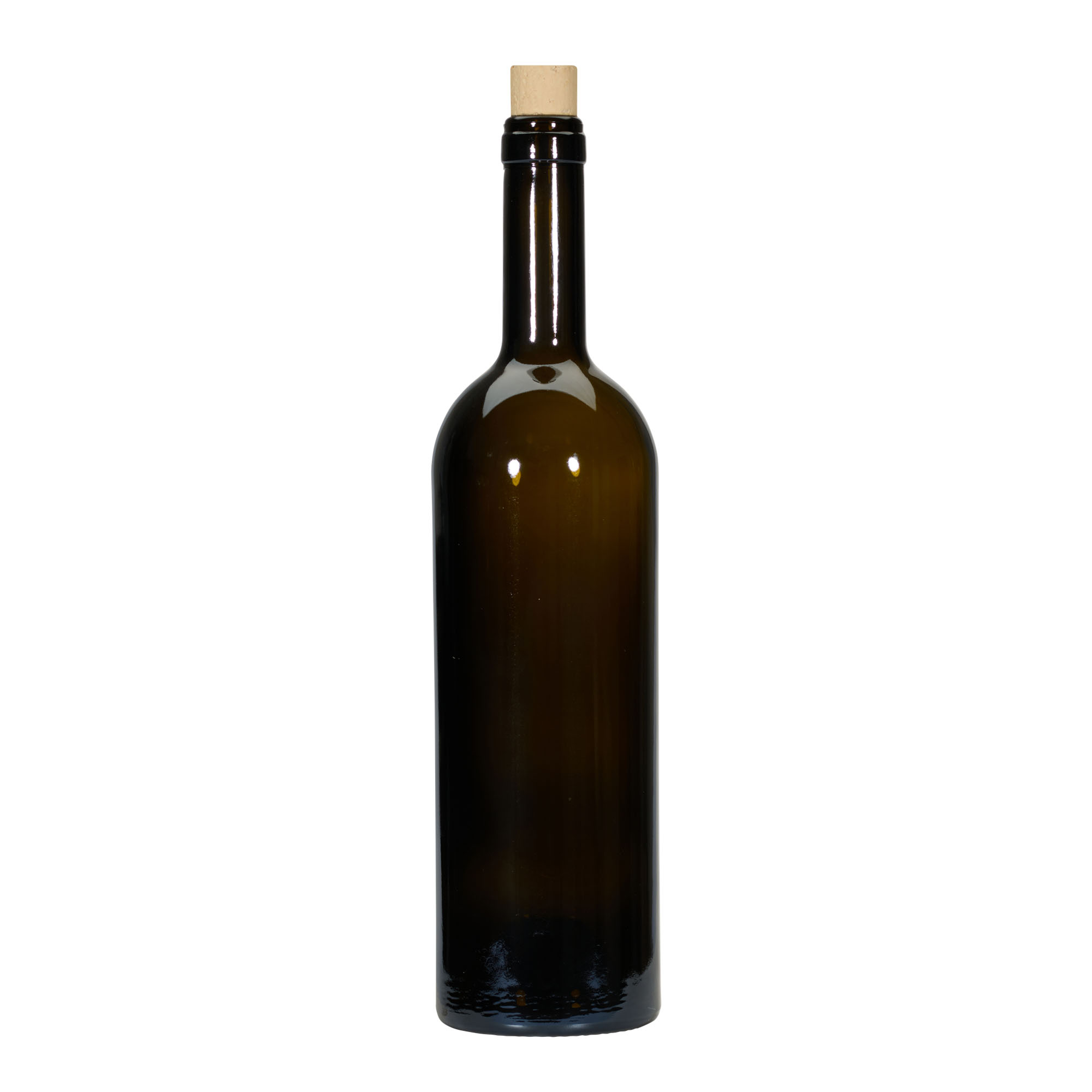 Bouteille de vin 750 ml 'Golia', vert antique, ouverture : liège Bouteille de vin 750 ml 'Golia', vert antique, ouverture : liège