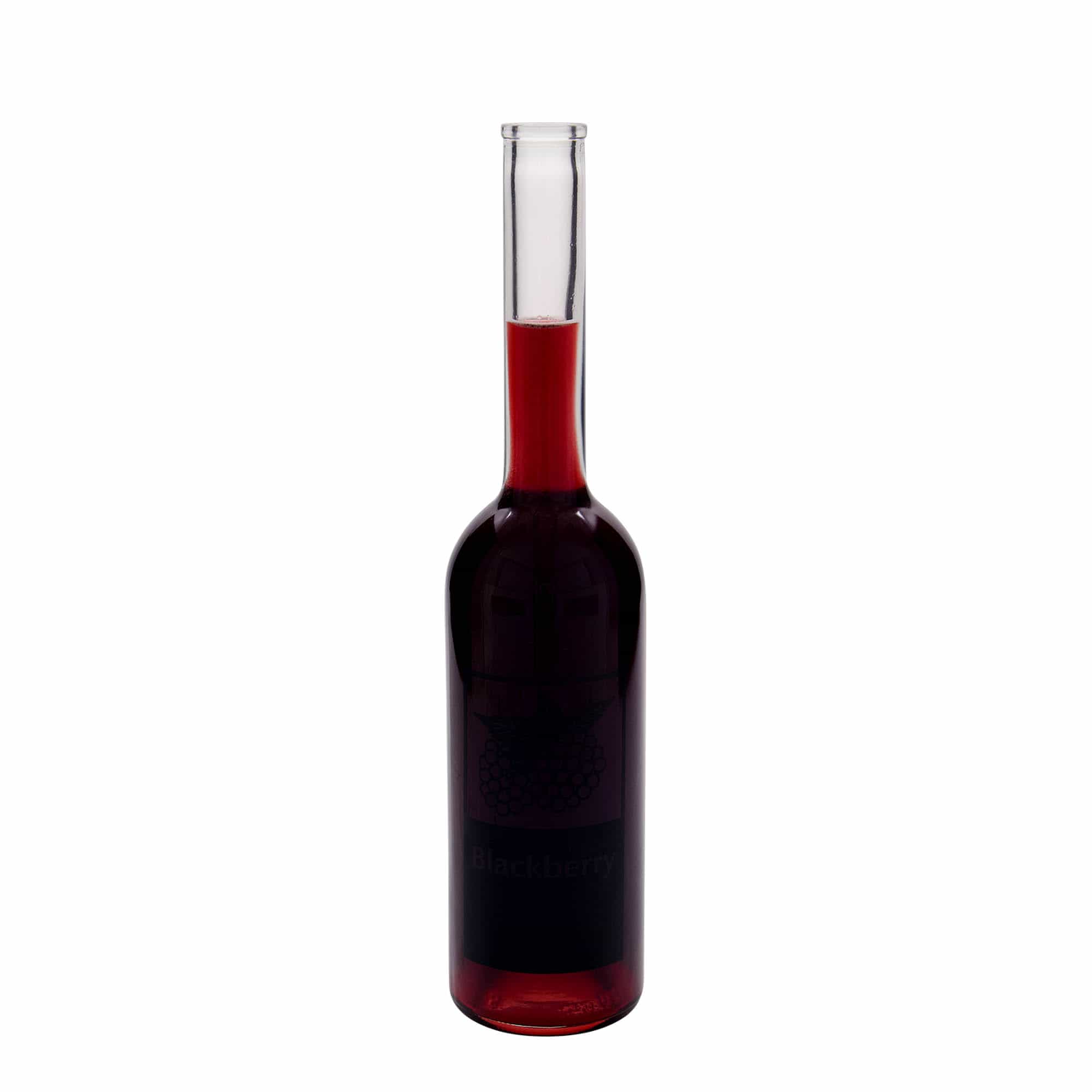 Bouteille en verre 500 ml 'Opera', motif : Mûre, ouverture : liège Bouteille en verre 500 ml 'Opera', motif : Mûre, ouverture : liège