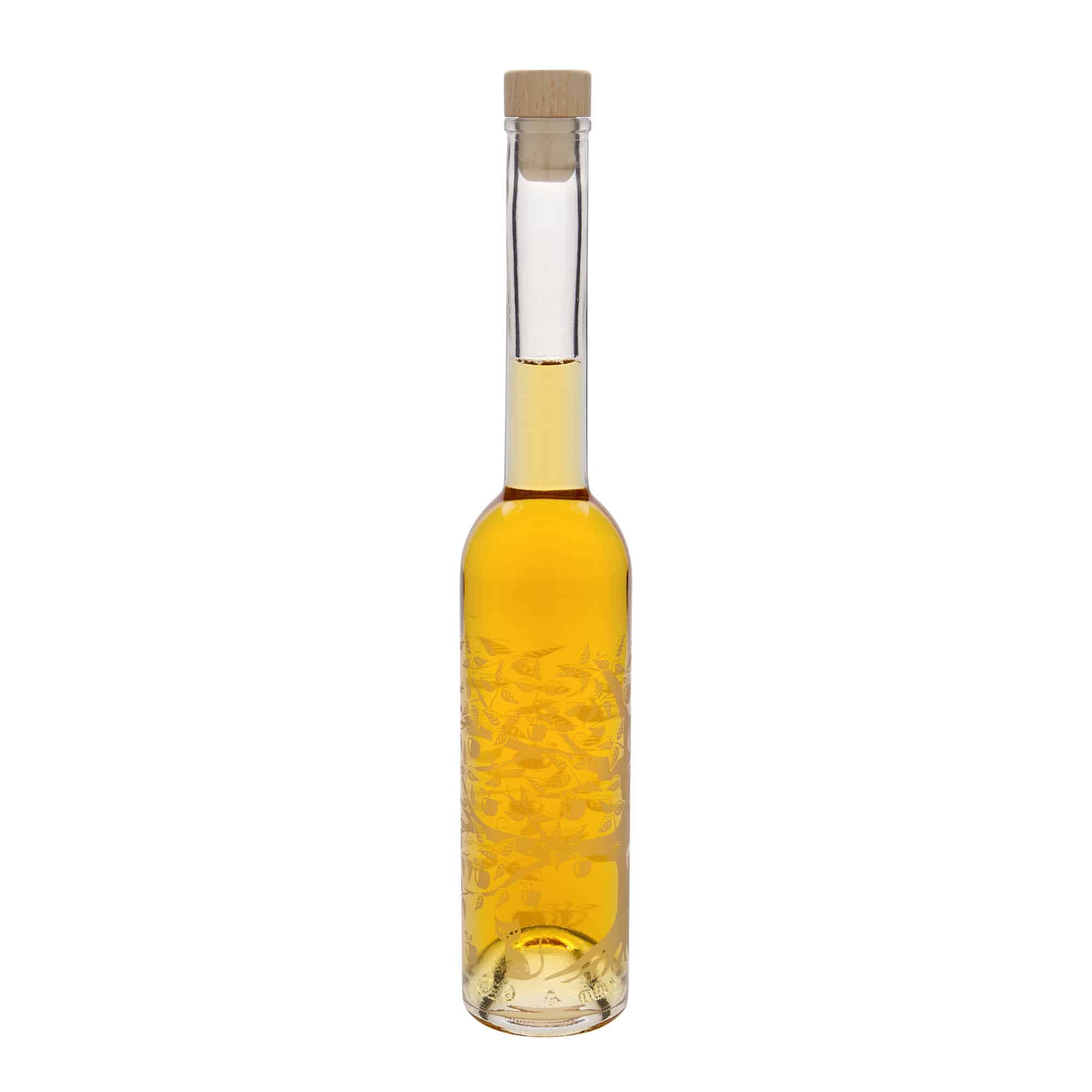 Bouteille en verre 350 ml 'Opera', motif : pommier, ouverture : bouchon en liège