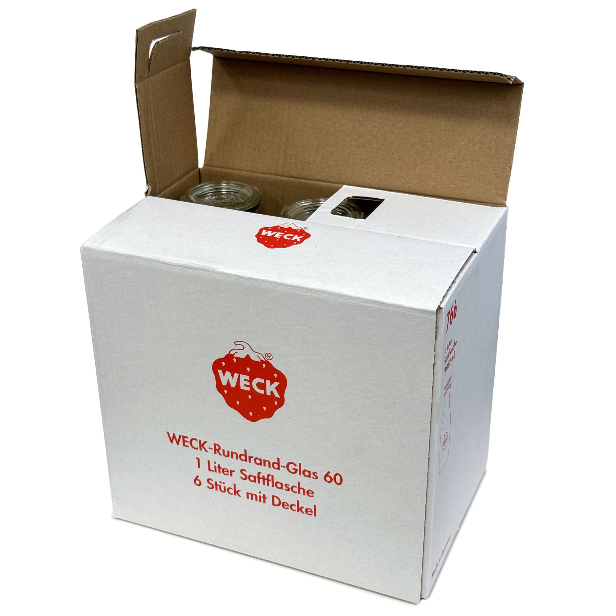 6x 1000 ml Bouteille à jus WECK avec couvercle en verre RR 60