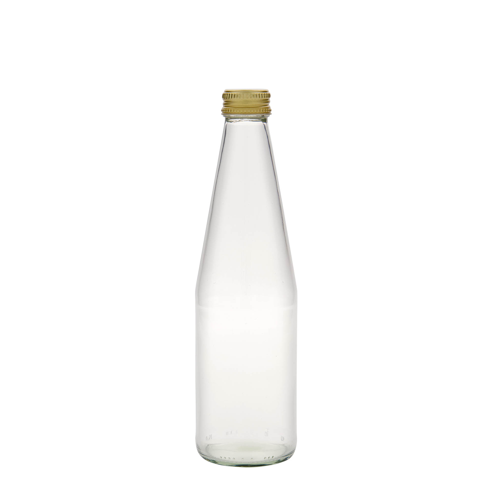 330 ml Bouteille universelle forme carotte, verre, ouverture : PP 28