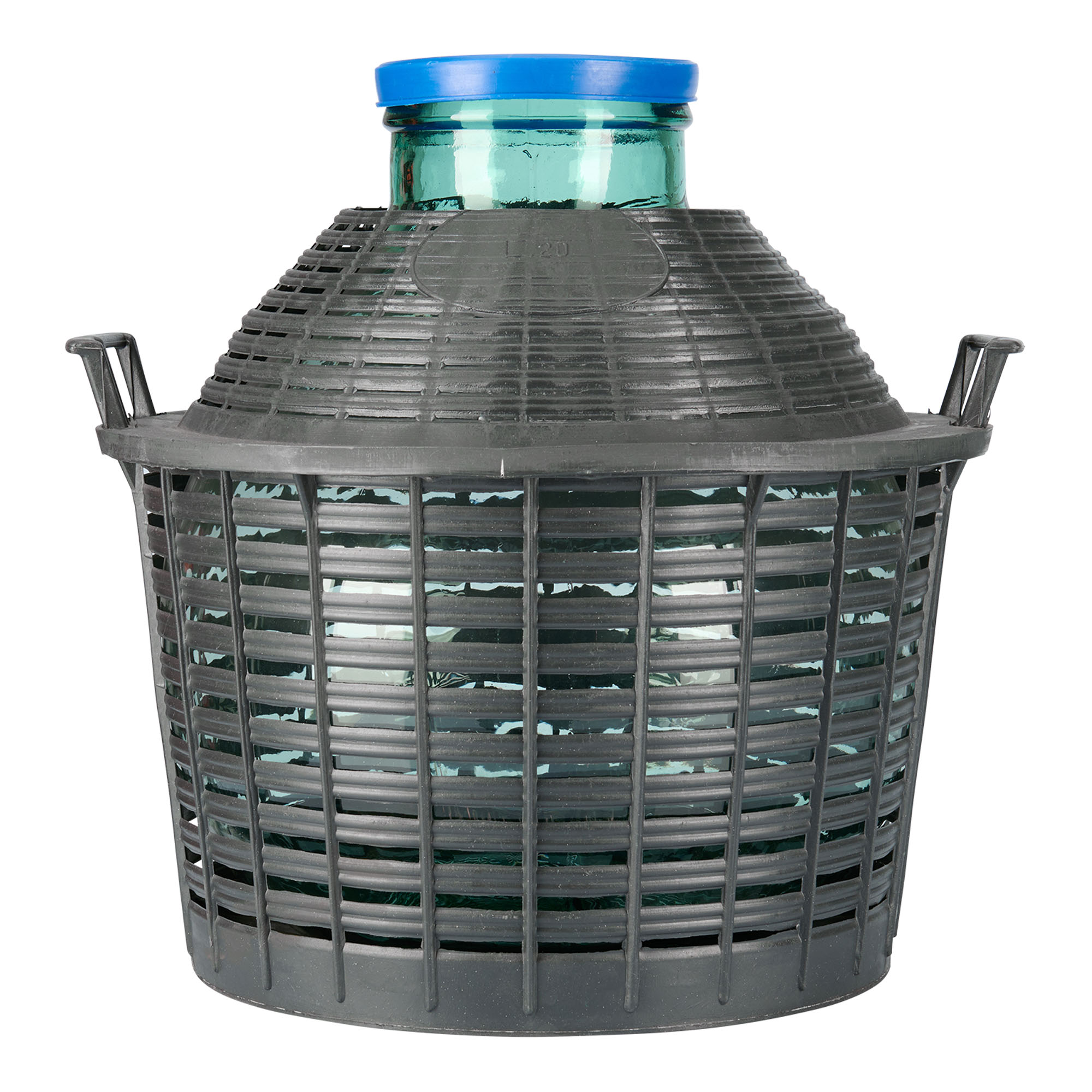 20 l bouteille ballon à col large, verre, ouverture : couvercle à emboîtement